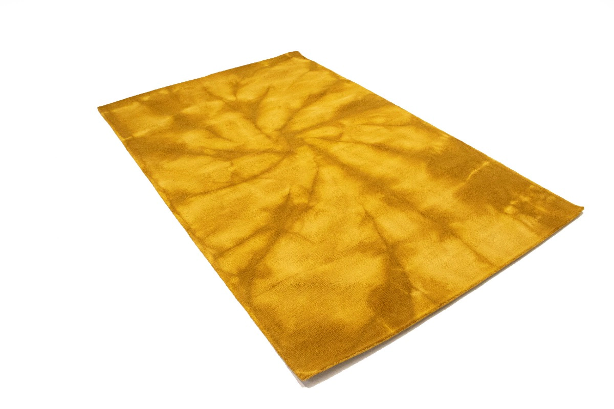 Magic Rugs 5'0 X 8'0 Hand-Tufted Golden Yellow Tie-Dye Modern Wool Rug