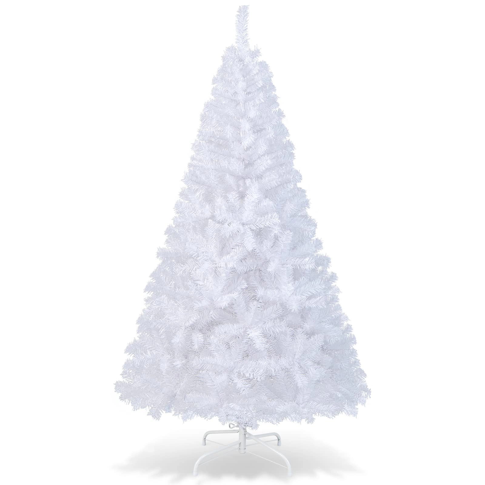 Glintex 6-Ft White Christmas Tree with 650 Tips and 4-Piece Setup, White