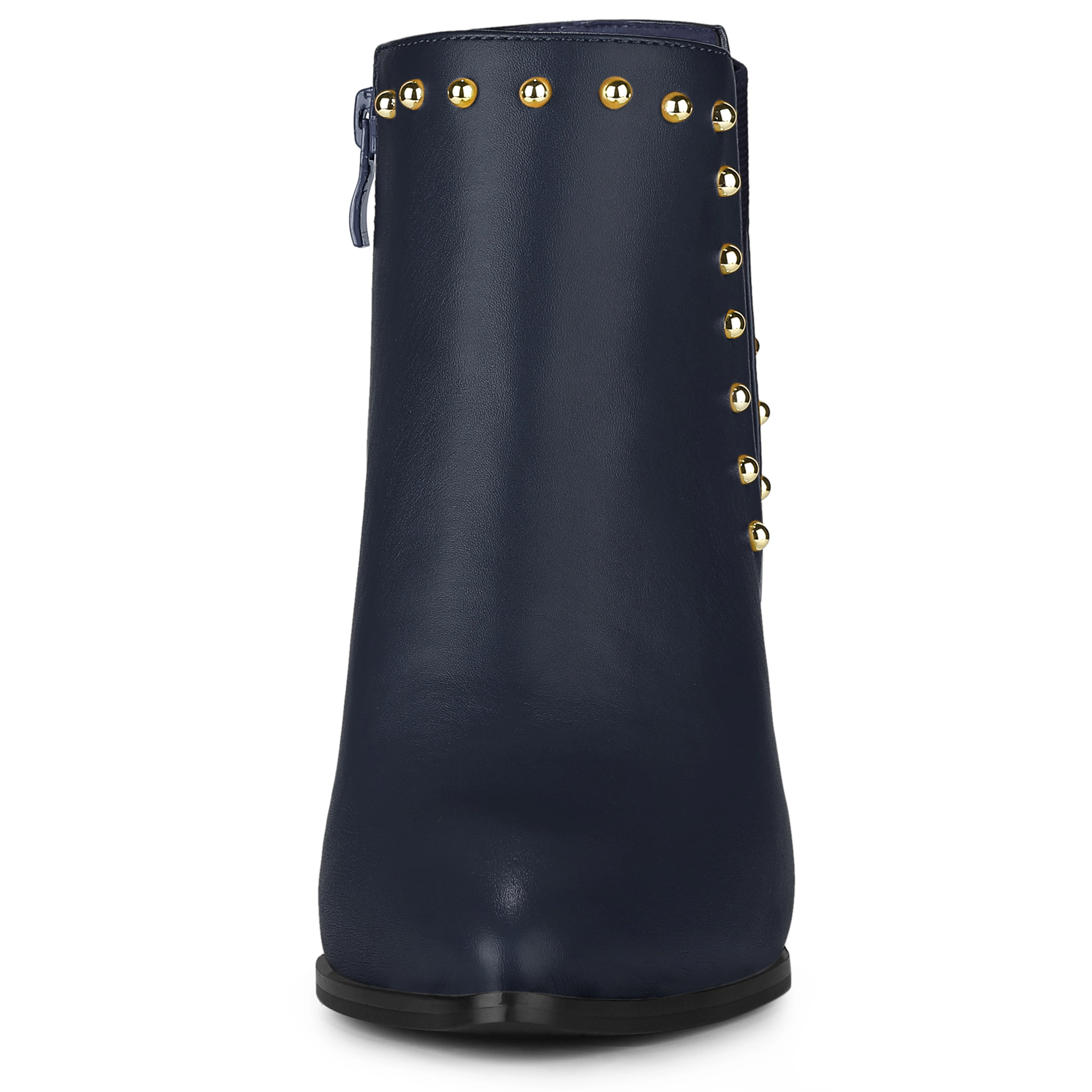 BLISSFUL STEP Women Pointed Toe Stiletto Heel Chelsea Ankle Boots