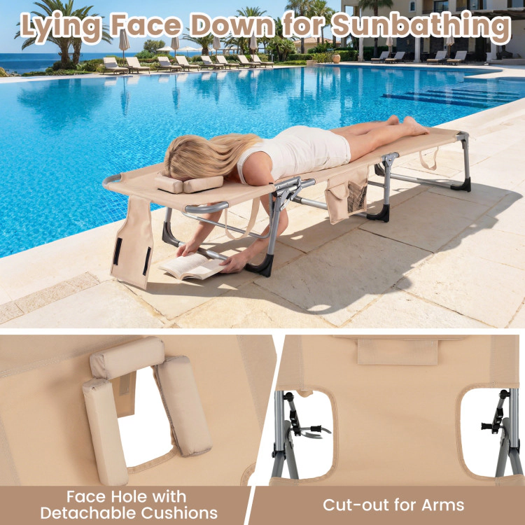 Hivvago Tanning Chair With Face Arm Holes Folding