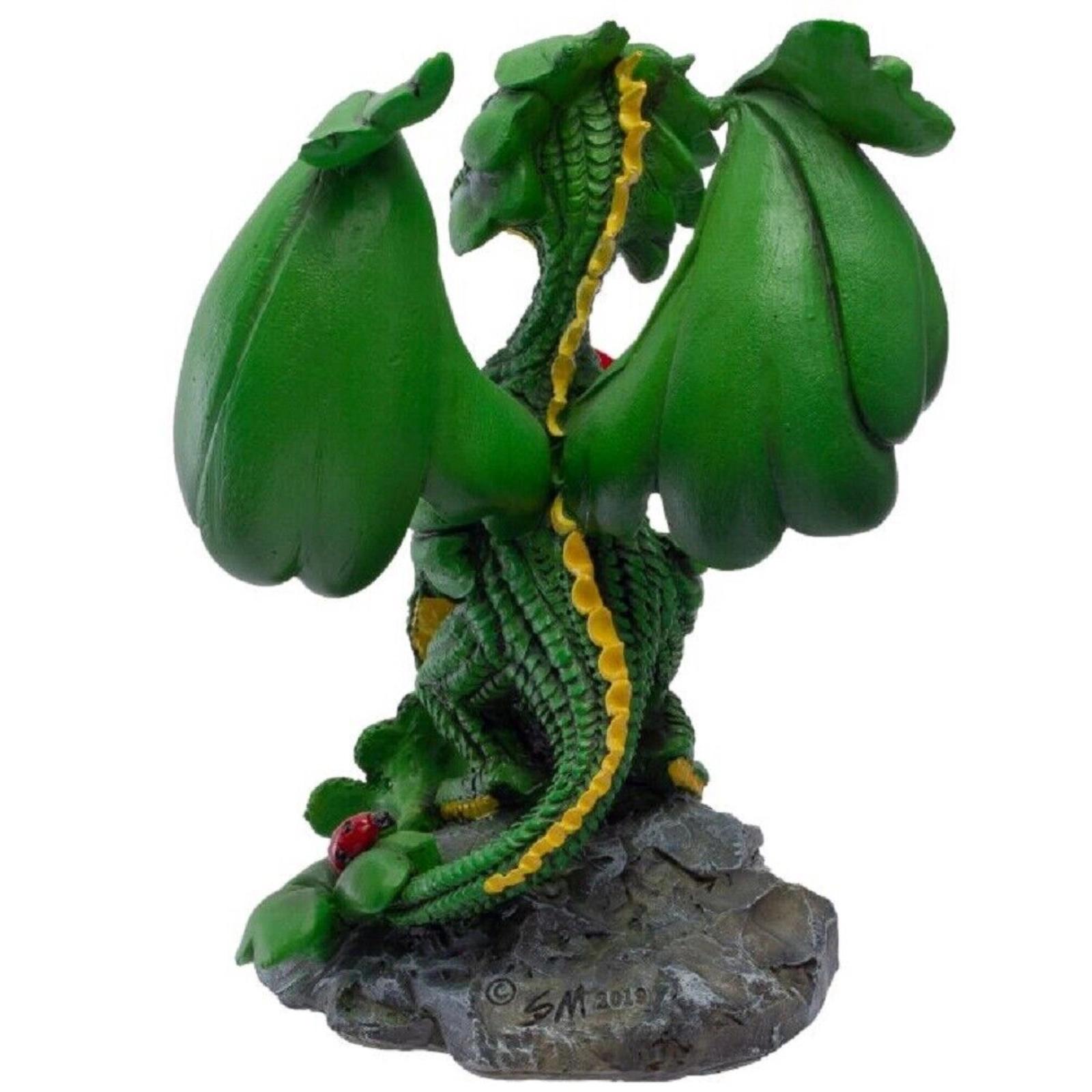 Pacific Giftware Green Fantasy Lucky Clover Dragon Resin Figurine by Stanley Morrison 4.75 inch
