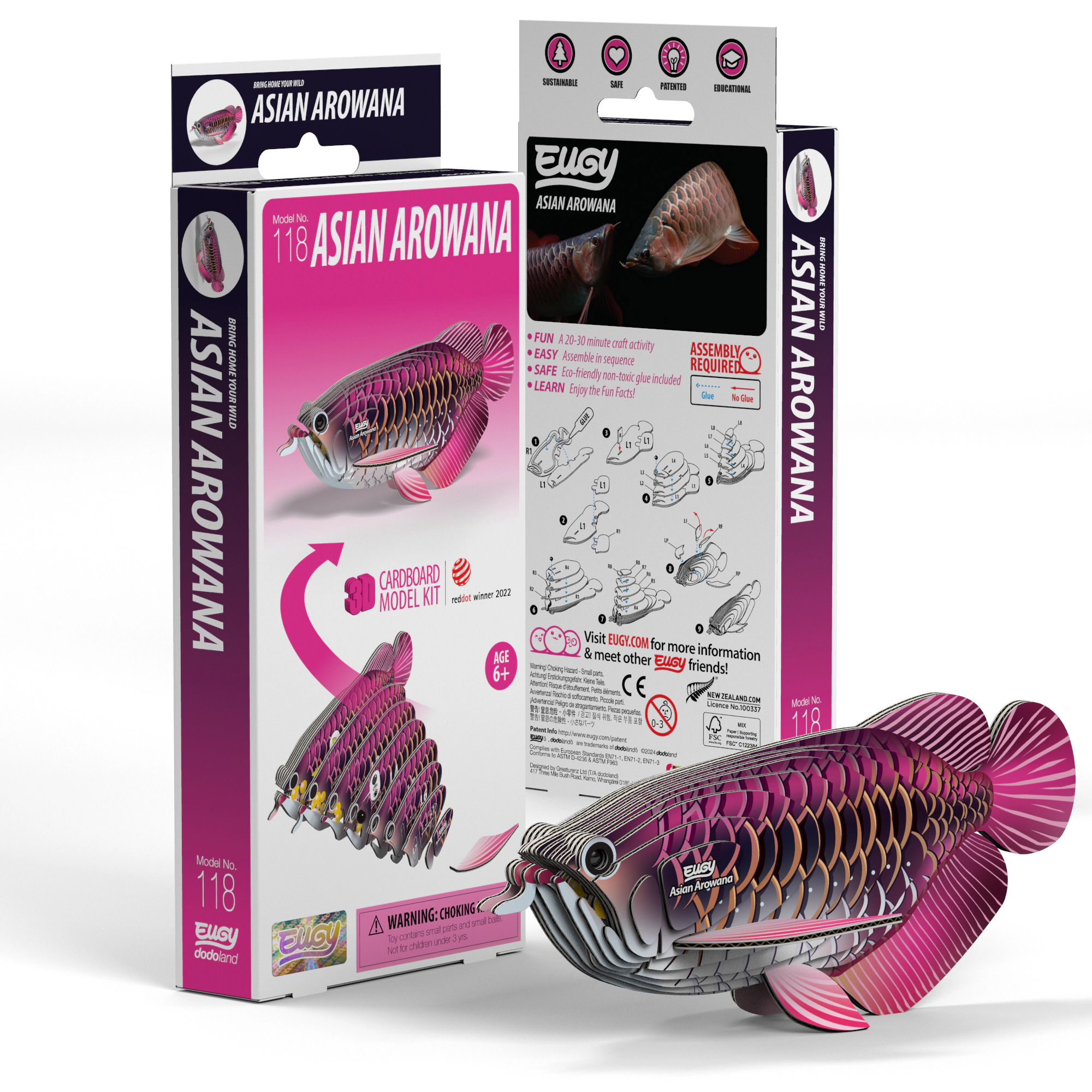 EUGY Asian Arowana 3D Puzzle - contains 24 puzzle pieces