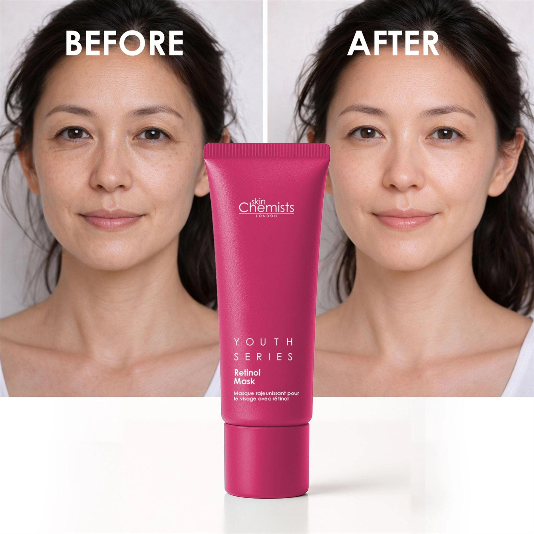 skinChemists Youth Series Retinol & Bakuchiol Mask 50ml - Firming Anti-Aging Treatment for Fine Lines & Wrinkles