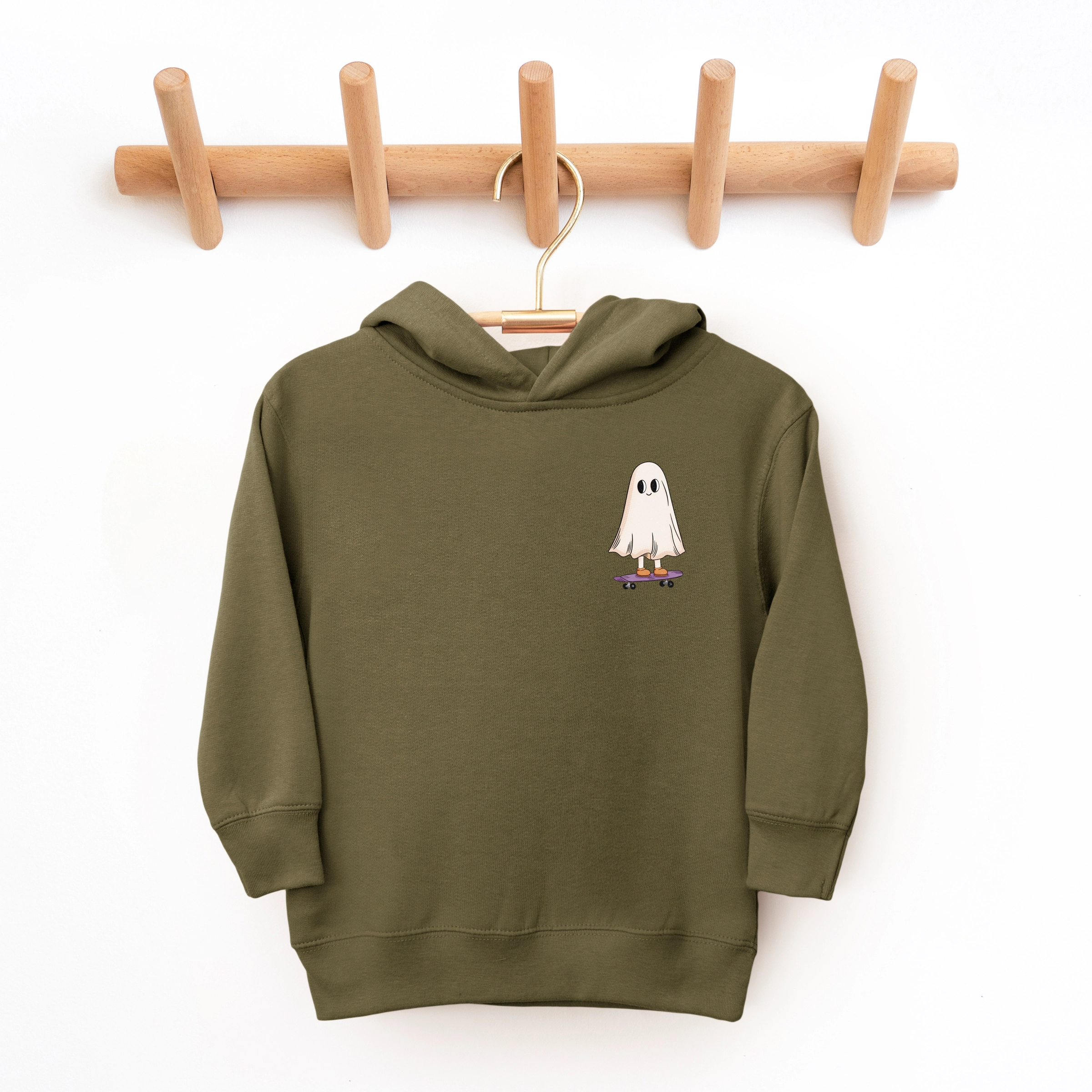 The Juniper Shop - Toddler Hoodie Spooky Dude Ghost Front And Back