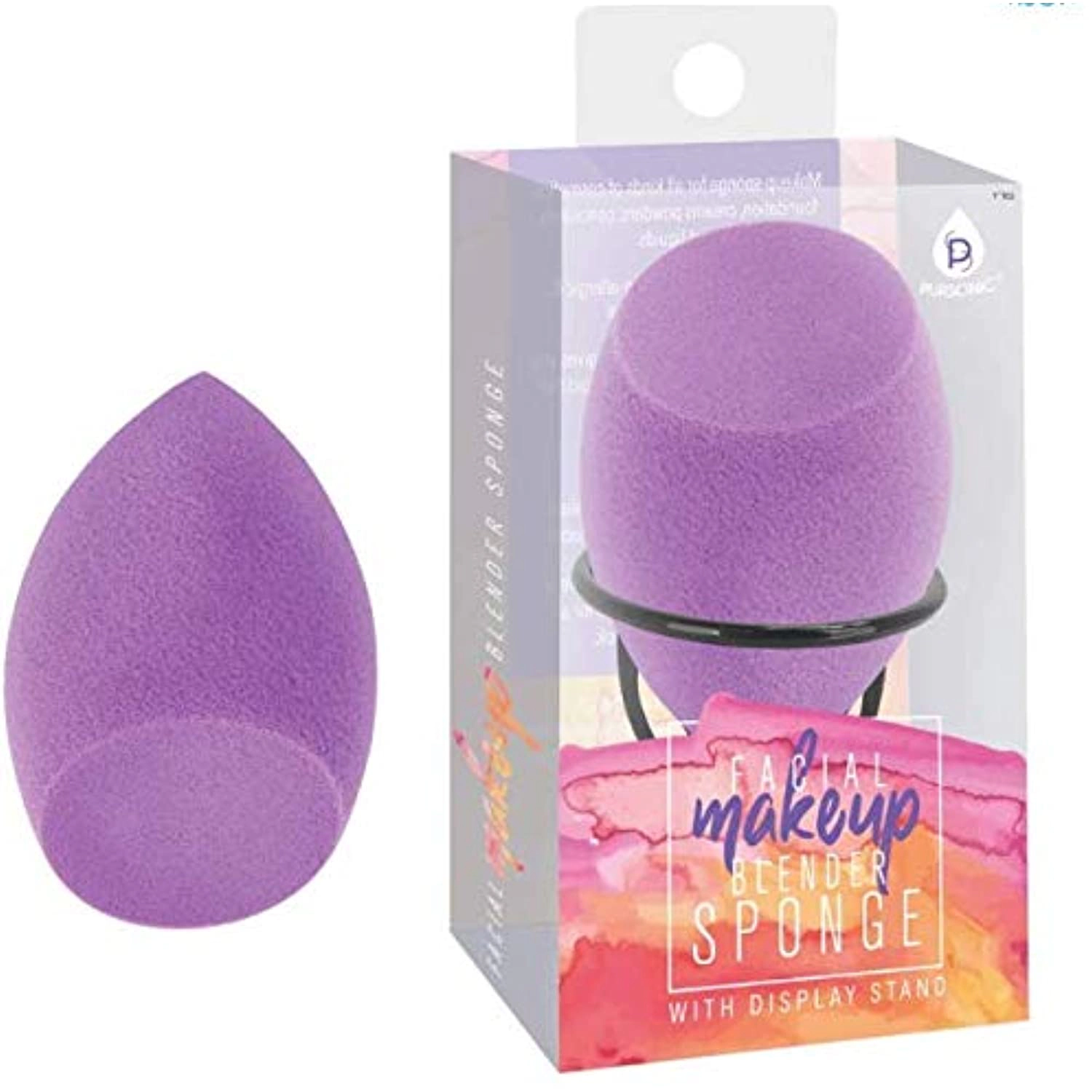 Pursonic Women’s Hypoallergenic Makeup Application Beauty Blender Sponge with Stainless Steel Stand