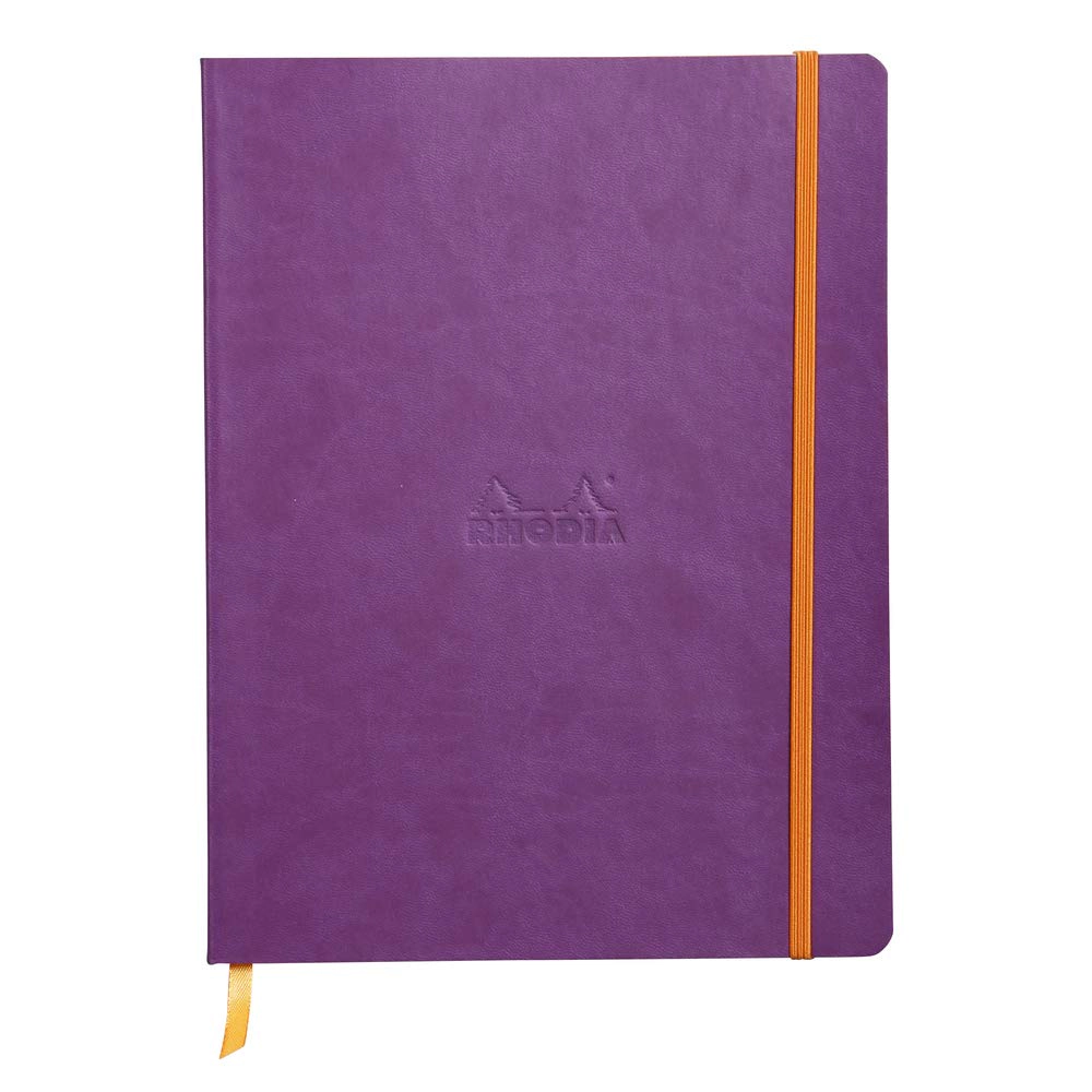 Rhodia Rhodiarama Softcover Lined Notebook - 160 Pages, 9.75 x 7.5 in - Purple