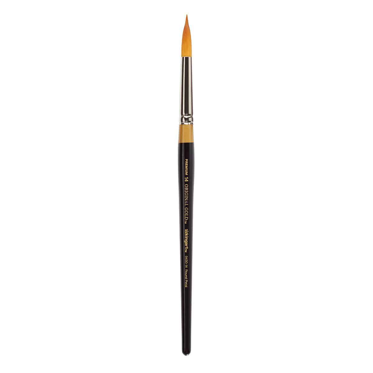 KINGART Original Gold 9430 Flora Round Petal Golden Taklon Brush