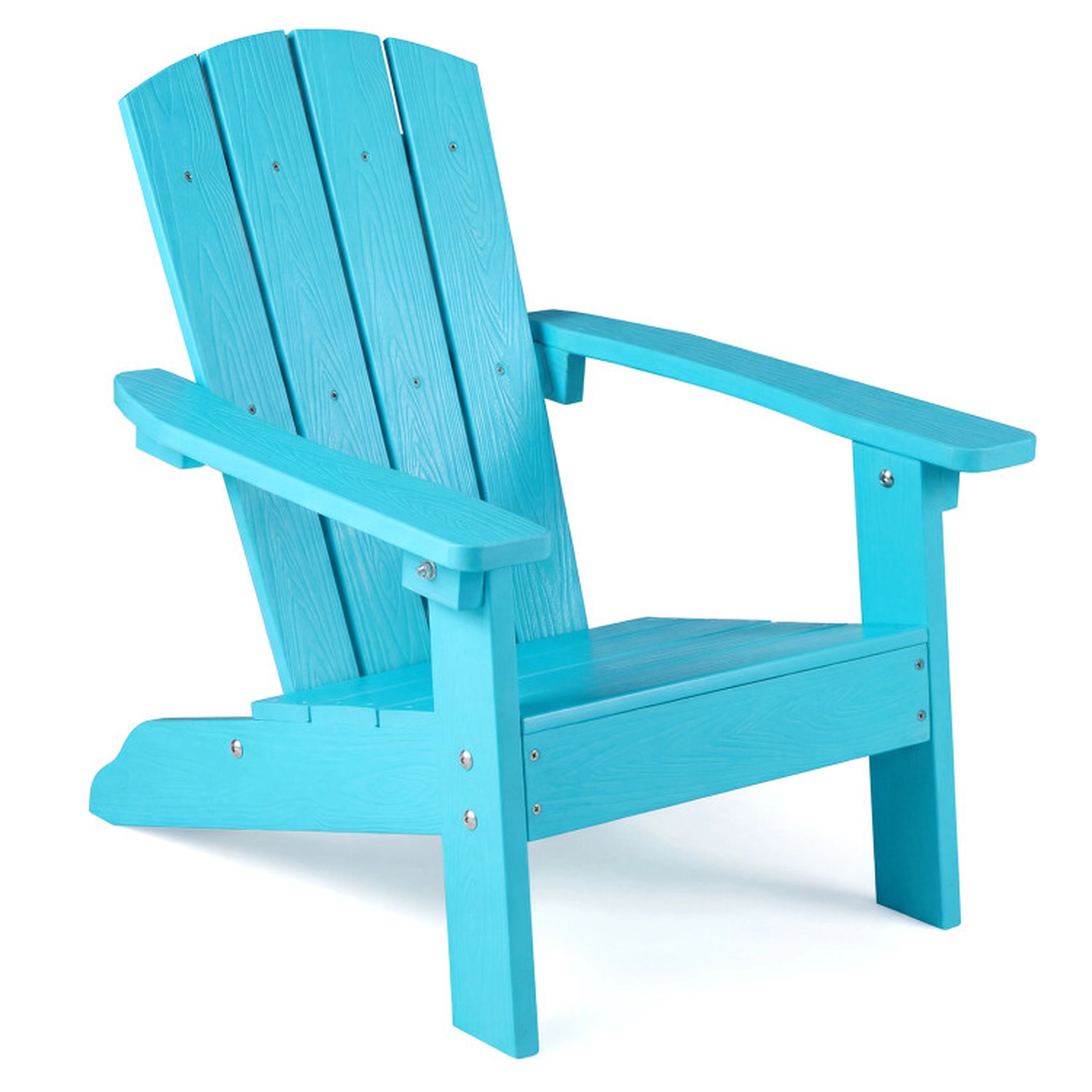 SUGIFT Turquoise HIPS Kids Adirondack Chair with High Backrest and Wide Armrests 22-in W 20-in D 22-in H