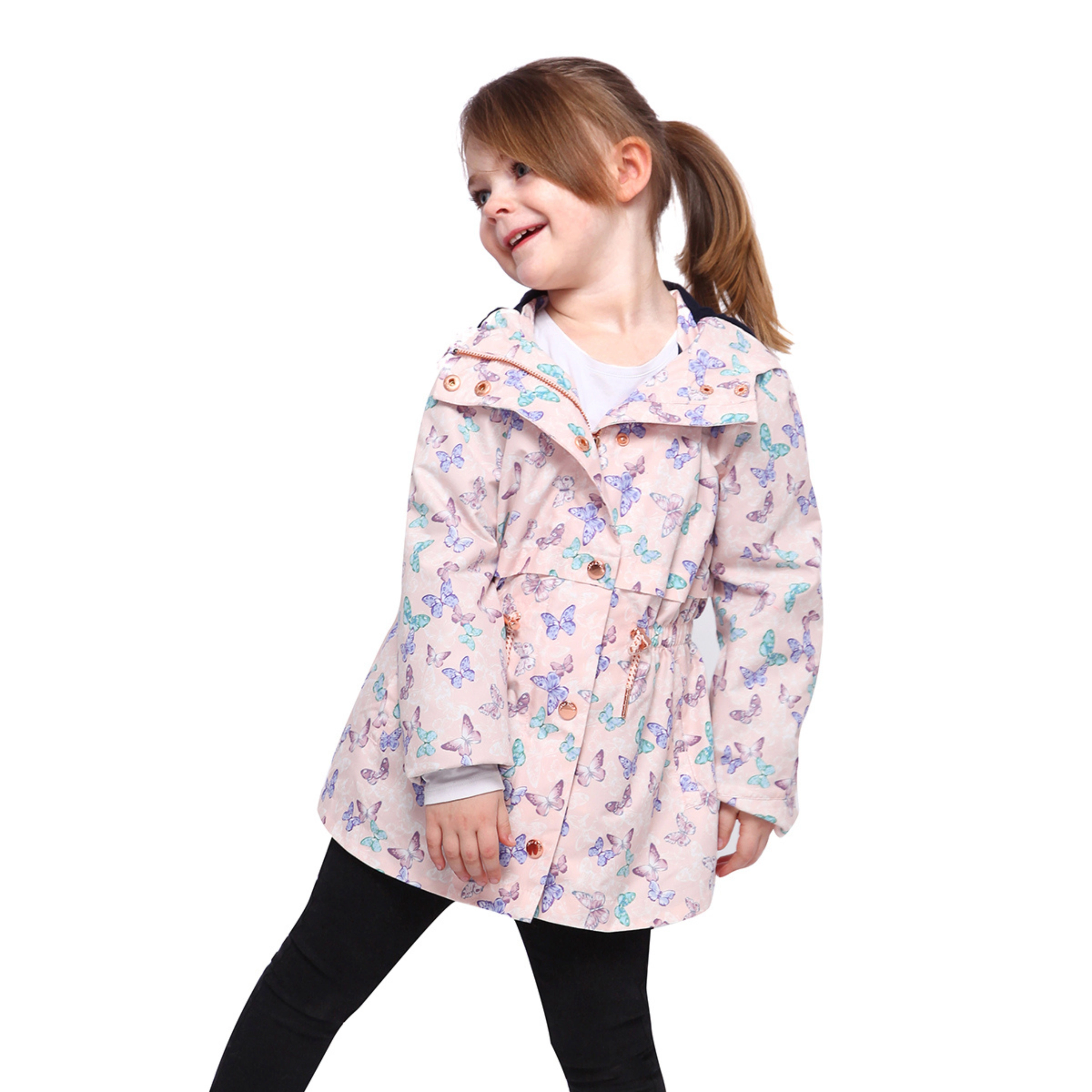 Rokka&Rolla Little & Big Kid Girls Casual Hooded Trench Coat Jacket