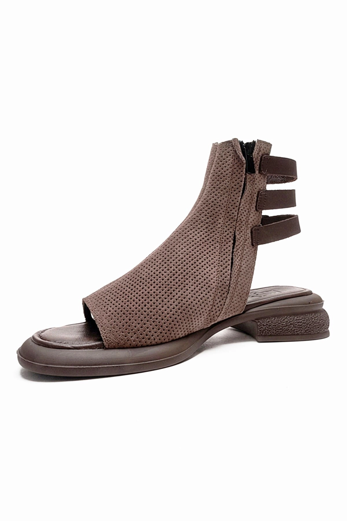 Forever & Always Womens Carina Leather Side Zip Sandal