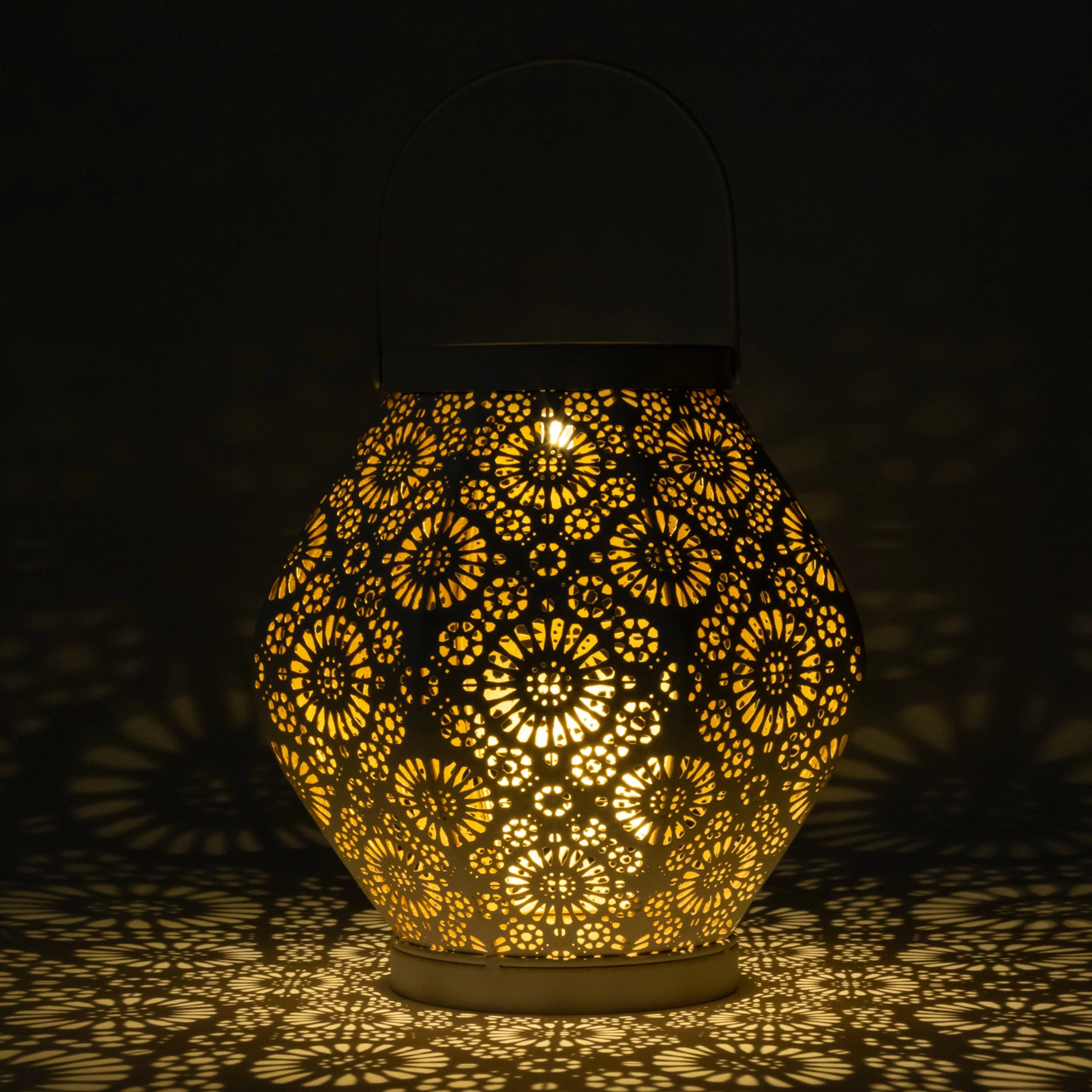 Allsop Home & Garden Daisy Punched Metal Solar Lantern