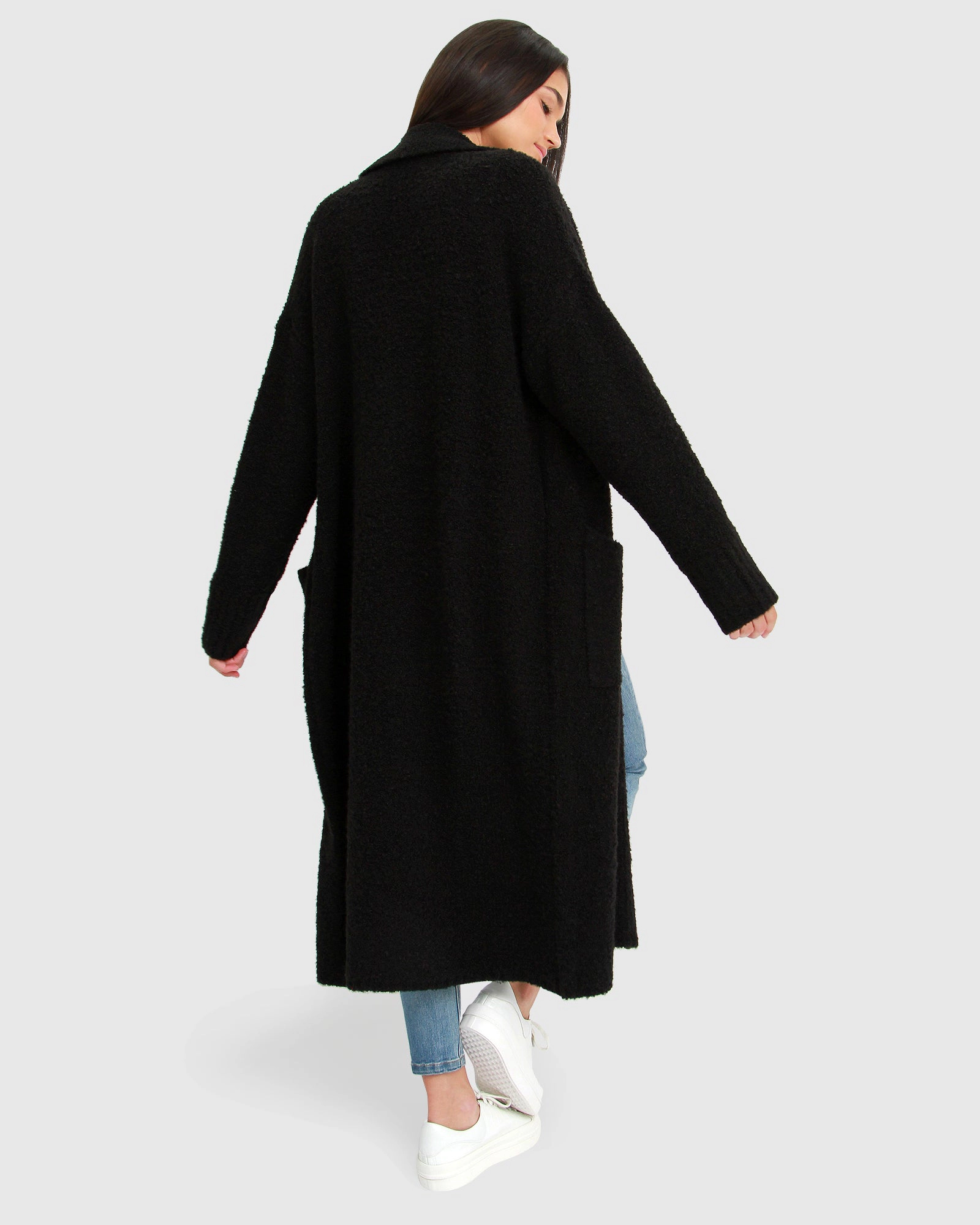 Belle & Bloom Womens Born To Run Sustainable Sweater Coat