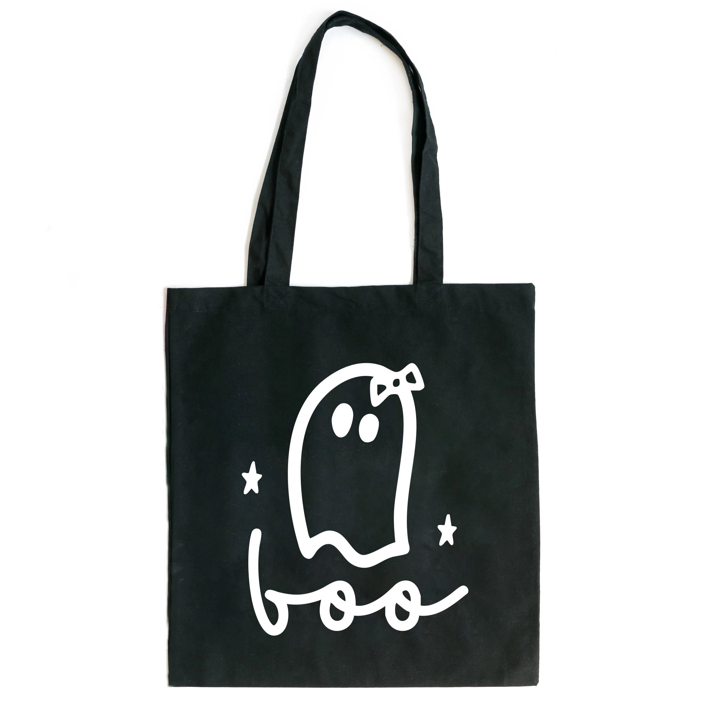 Simply Sage Market - Canvas Tote Boo Ghost Bow