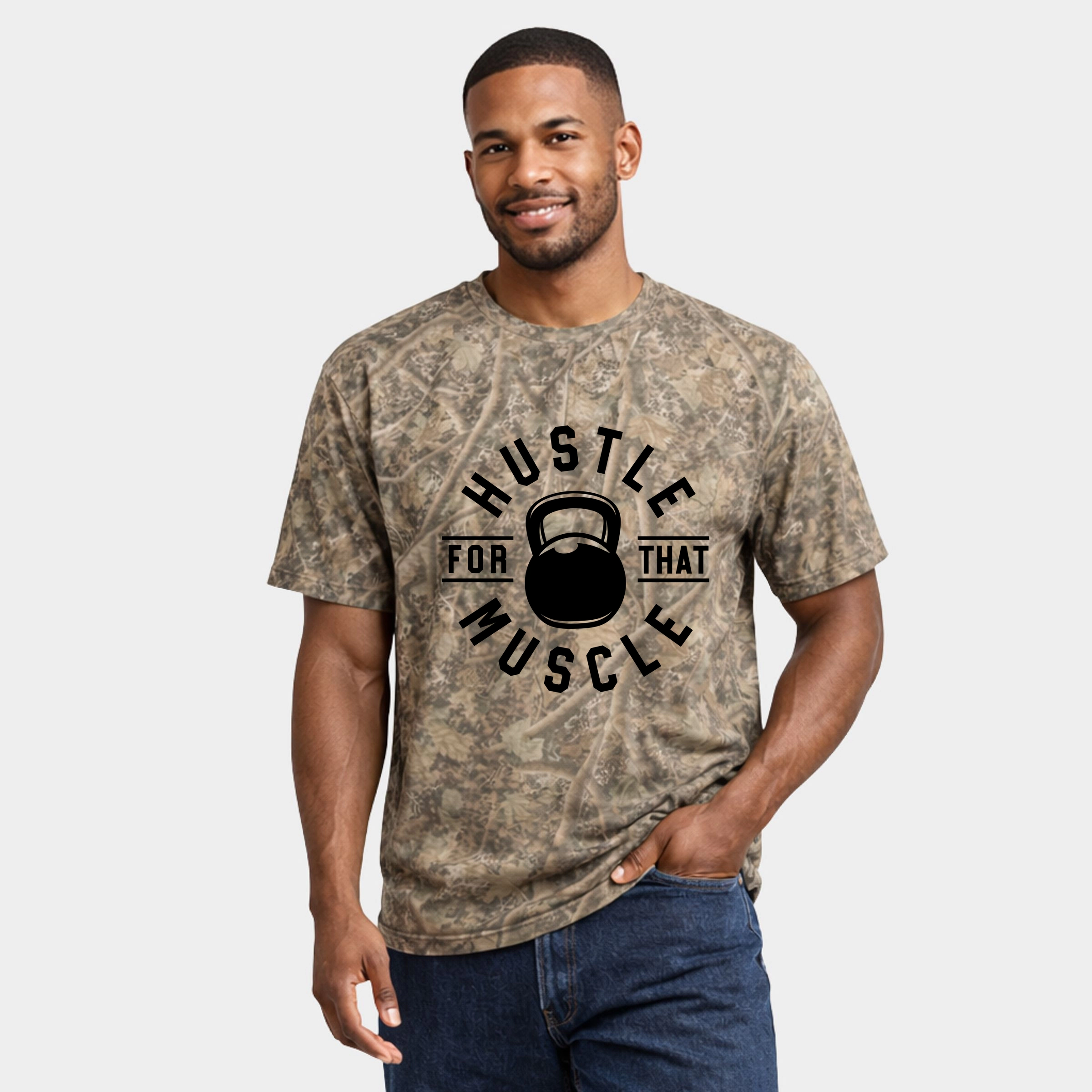 Simply Sage Market - Men's Heavyweight Camo Tee Hustle Kettleball