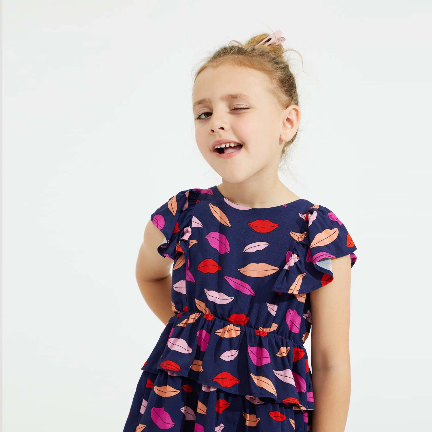 Rockets of Awesome Lips Ruffle Dress for Girls