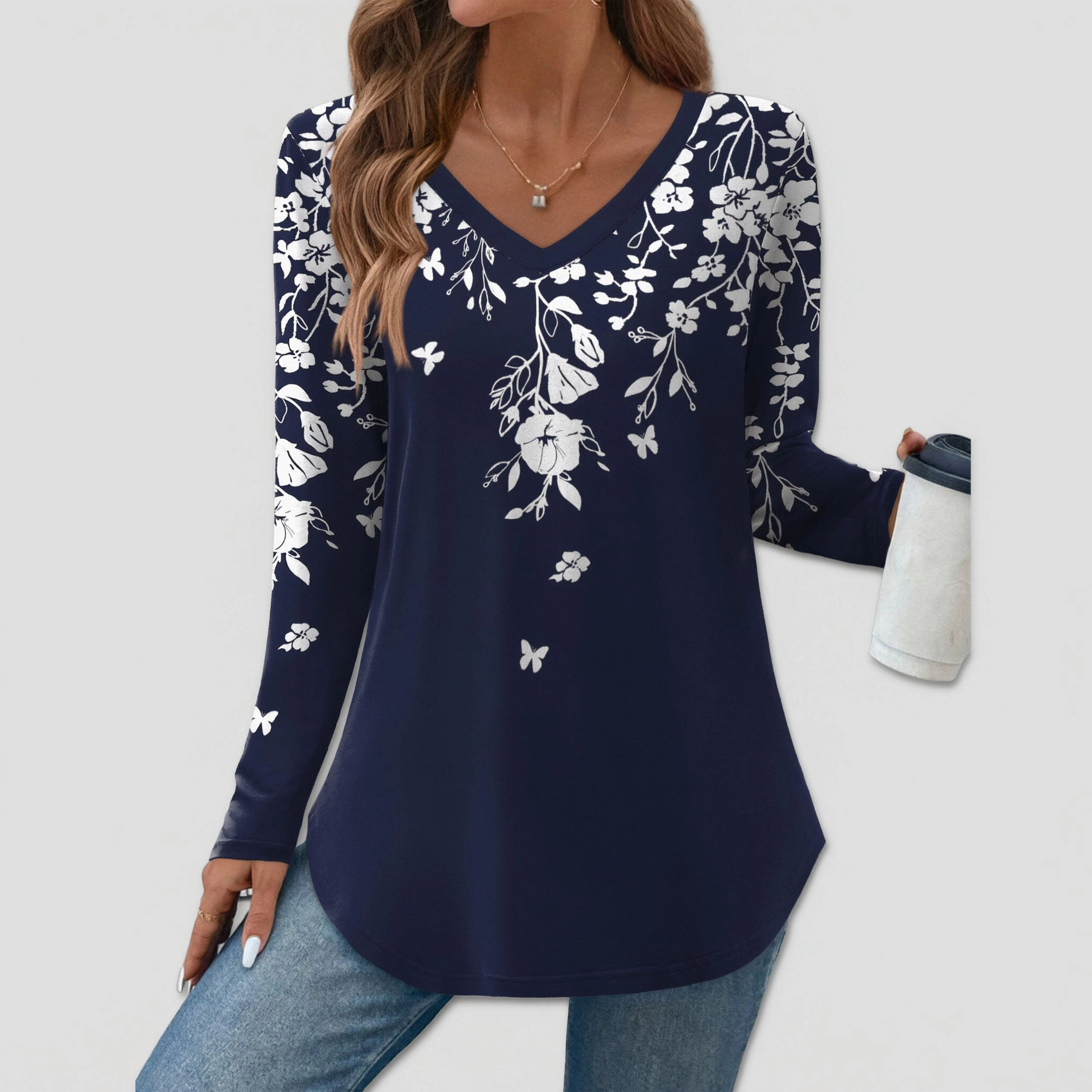 Zeagoo Women Floral Long Sleeve Blouse