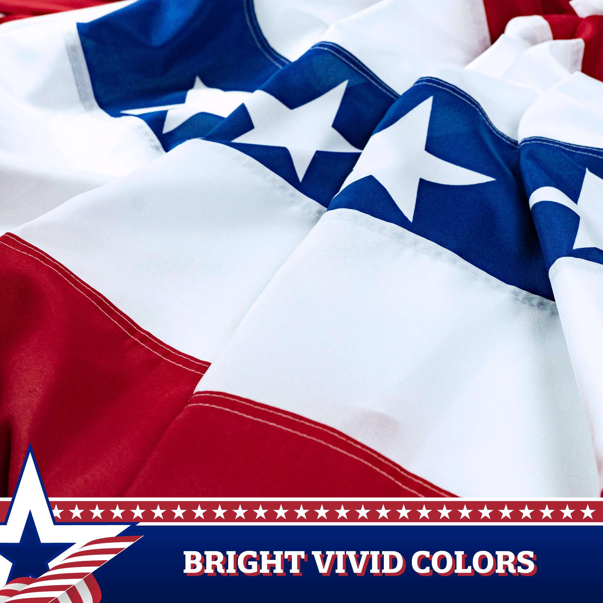G128 USA Pleated Fan Flag 2x4 ft American Bunting Decoration Stars & Stripes with Canvas Header and Brass Grommets