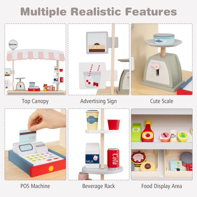Hivvago Toy Cart Play Set with POS Machine and Lovely Scale