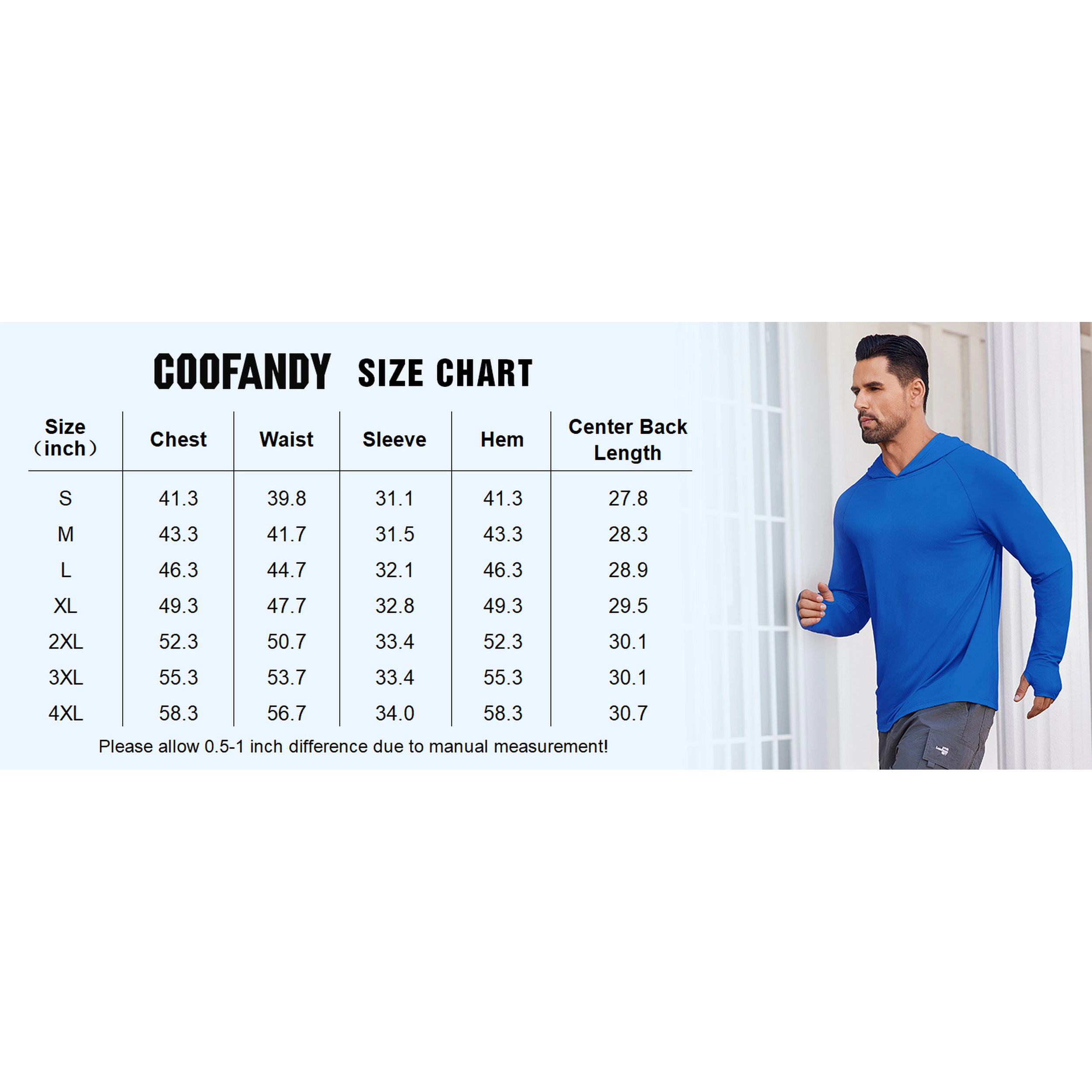 COOFANDY Men's Regular Fit Lightweight Long Sleeve Sports Hoodie