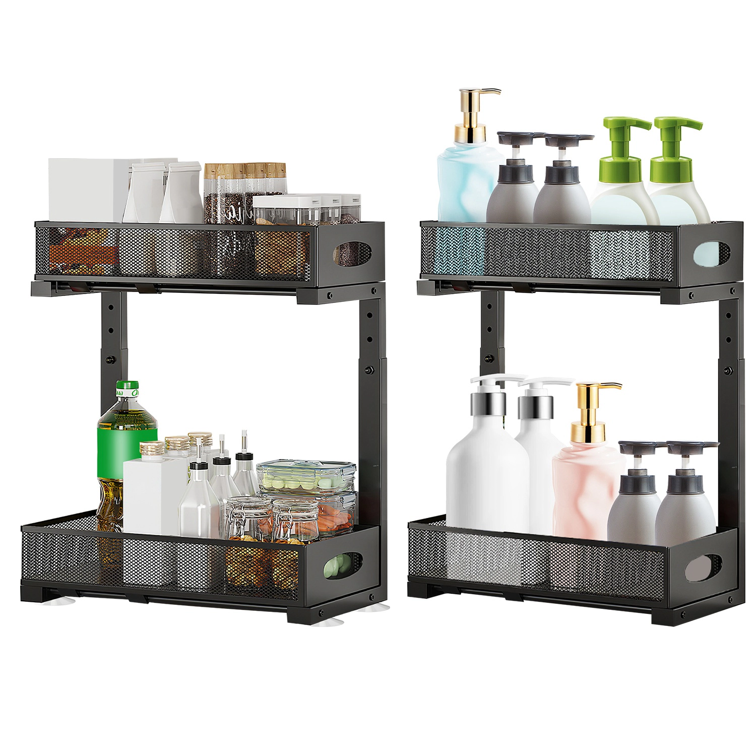 GBruno 2-Tier Pull-Out Under Sink Organizer 2 Pcs