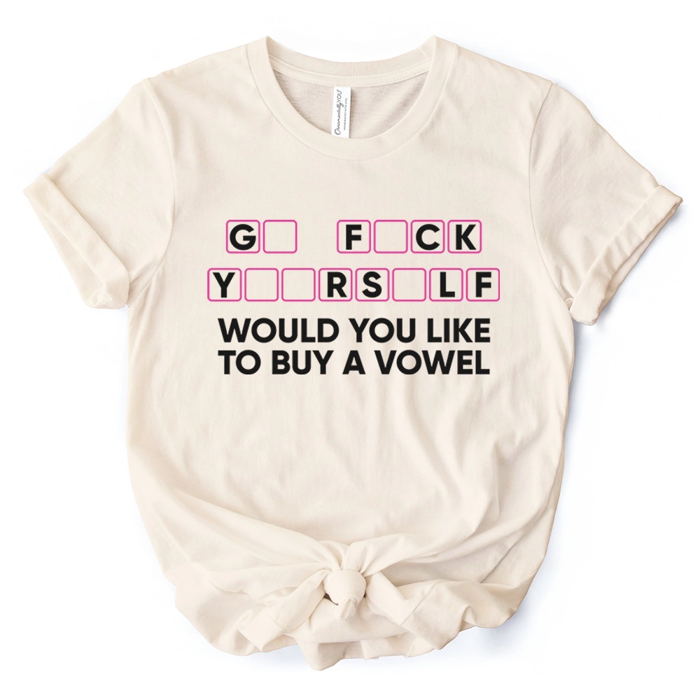OrnamentallyYou Womens Would You Like To Buy A Vowel Puzzle T-Shirt