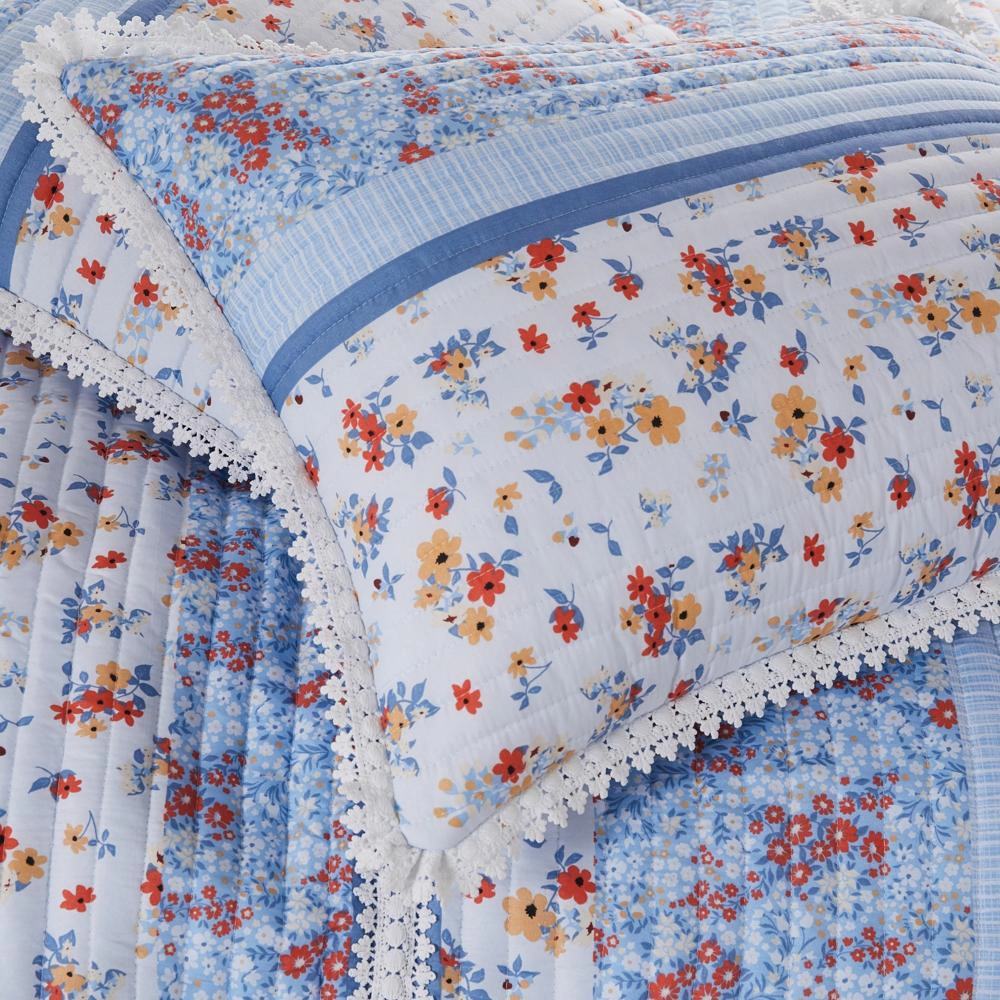 Greenland Home Betty Lace Embellished Quilted Pillow Sham