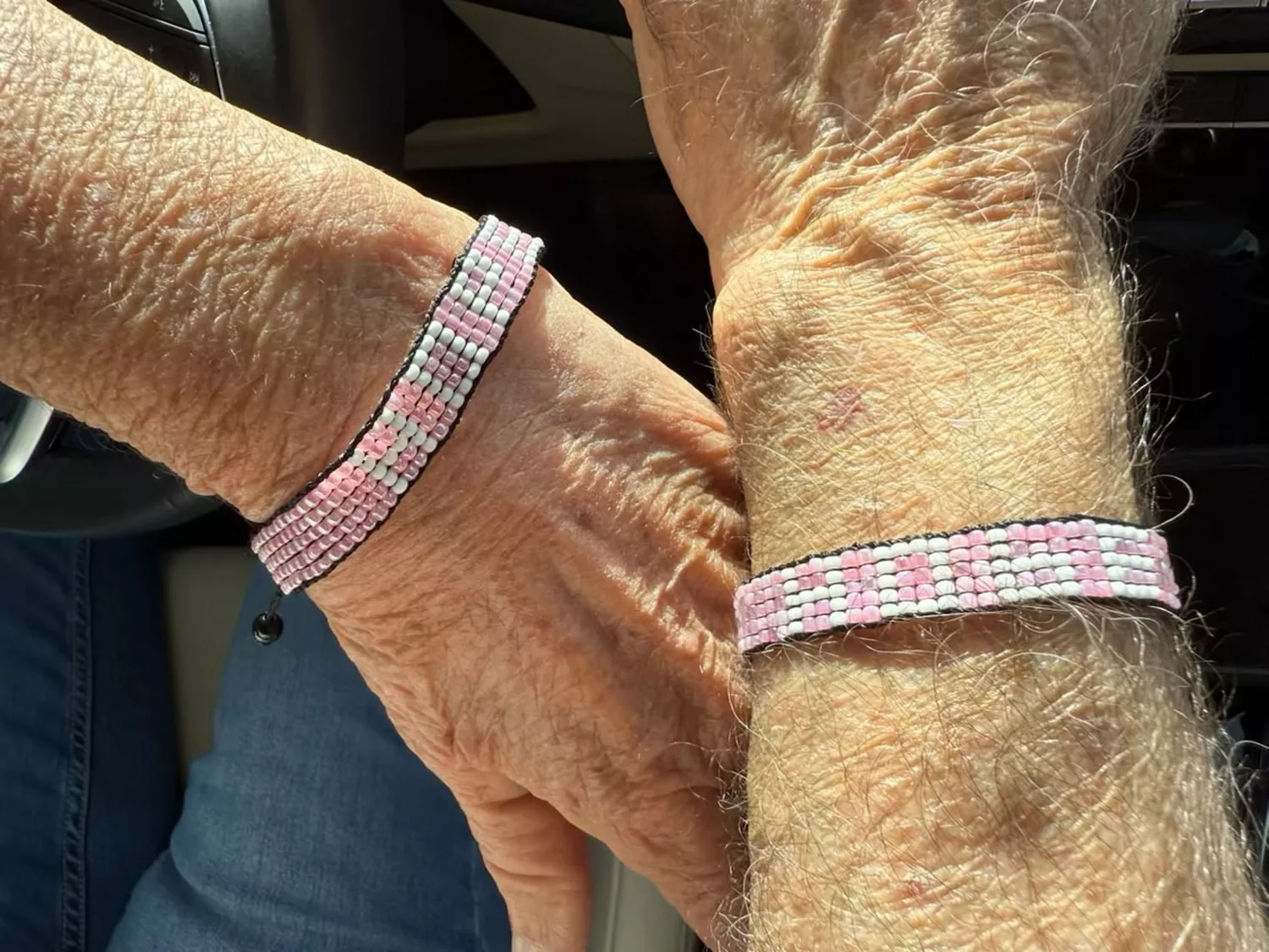 Breast Cancer Awareness Bracelet – White with Pink HOPE