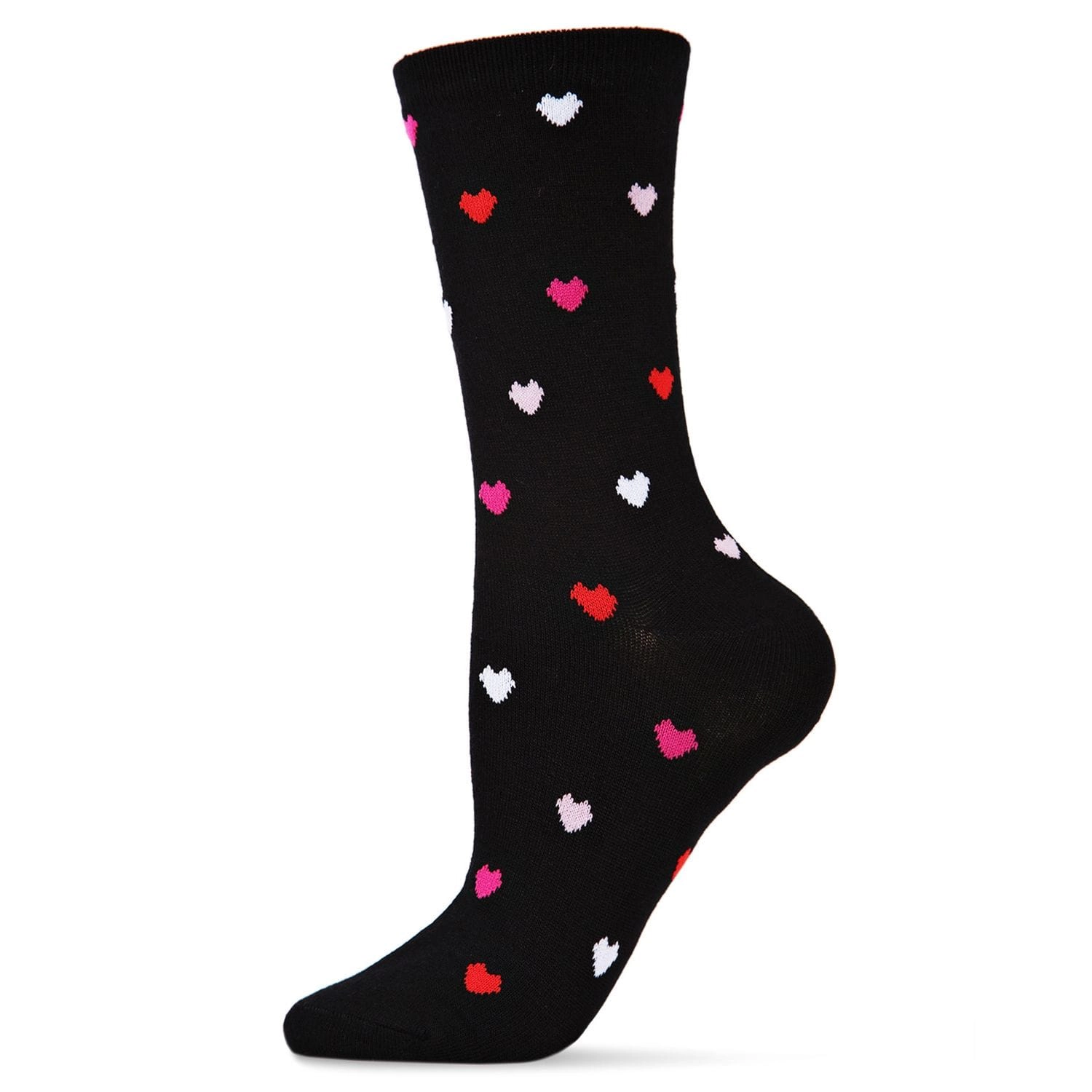 MeMoi Delicate Hearts Bamboo Blend Crew Socks