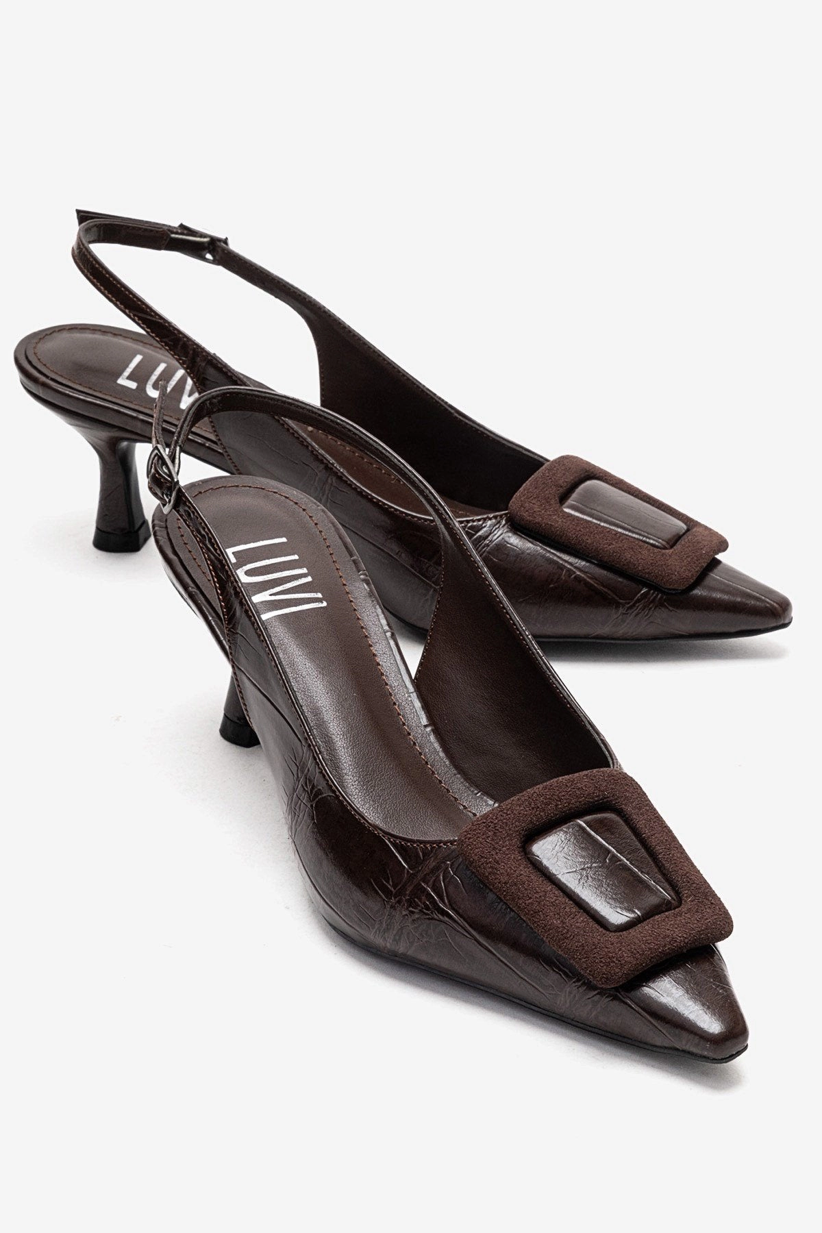 Prologue Shoes Womens Dublin Buckle Stiletto Pump