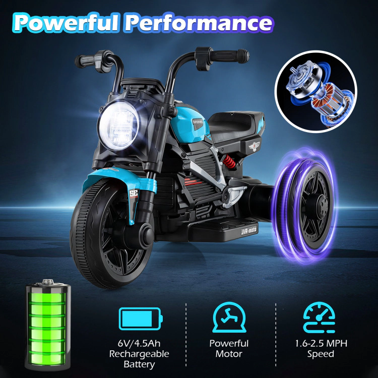 Hivvago 6V Kids Electric Motorcycle with LED Headlight and Music for Toddlers Aged 3-5