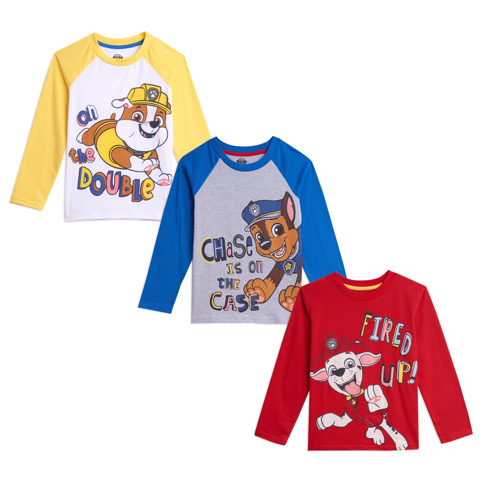 Nickelodeon Paw Patrol Boys' 3-Pack Long Sleeve T-Shirts