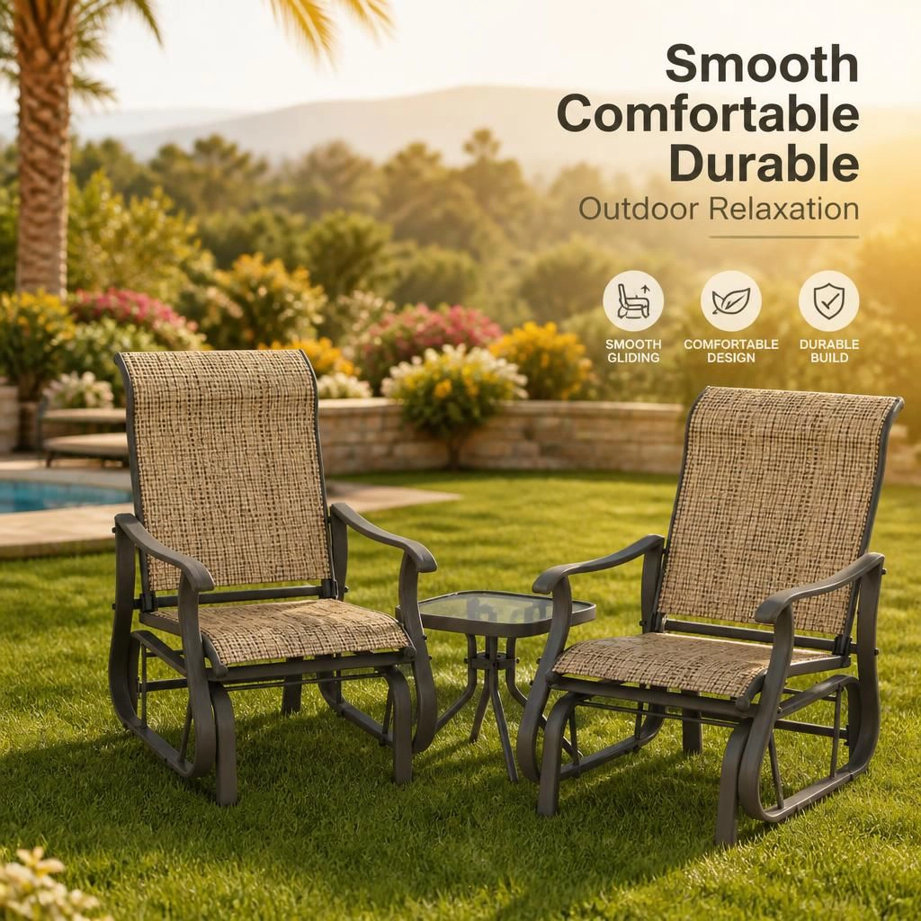 WOW PIONEER Compact Durable Patio Furniture Set for Balcony Garden Backyard Porch Comfortable Seating Casual Dining
