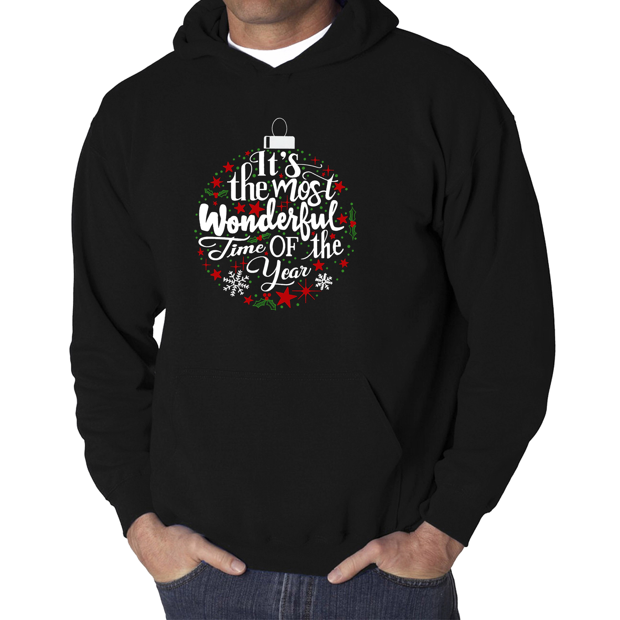 LA Pop Art Christmas Ornament - Men's Word Hooded Sweatshirt