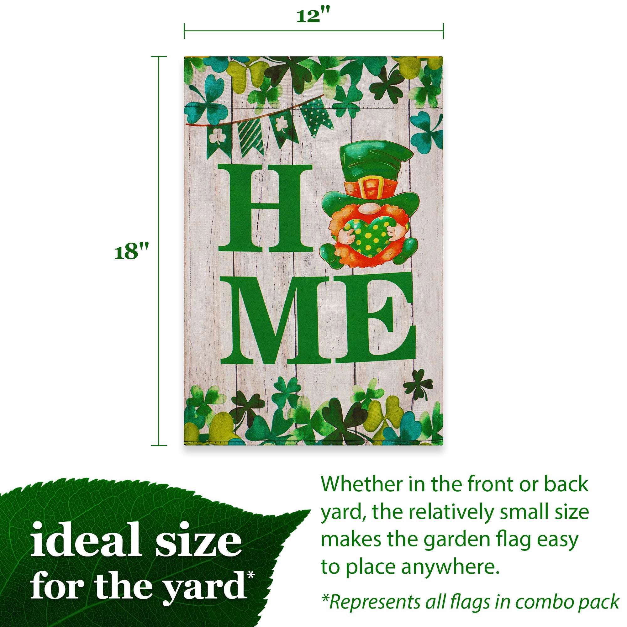 G128 Heart of the Home Welcome Garden Flag Set 6 Pack - Double-Sided 12x18 Home Family Decorative Flags