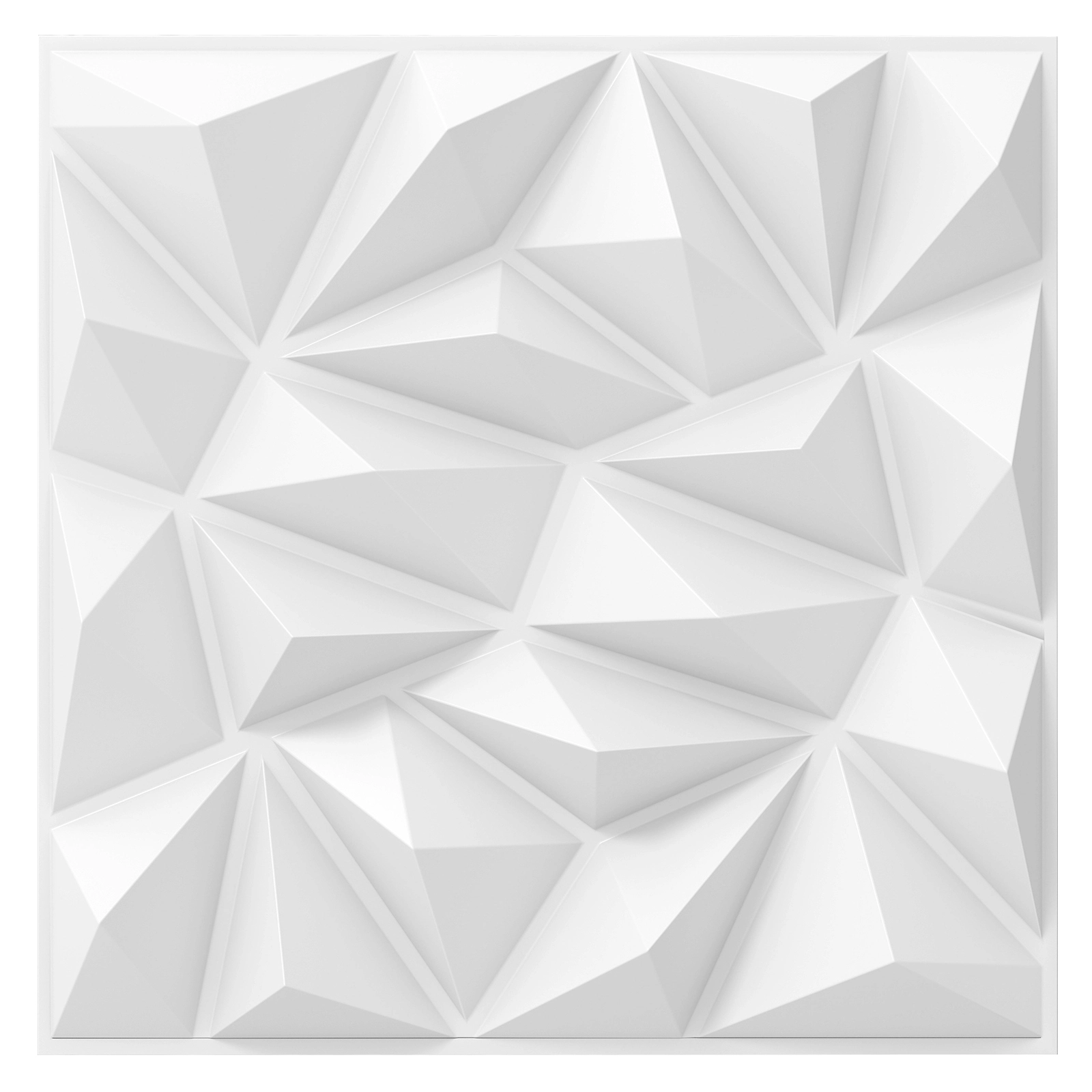 SUGIFT 40-Pack 3D PVC Wall Panels with Decorative Diamond Patterns 20-in Square Each 111 sq.ft Coverage White