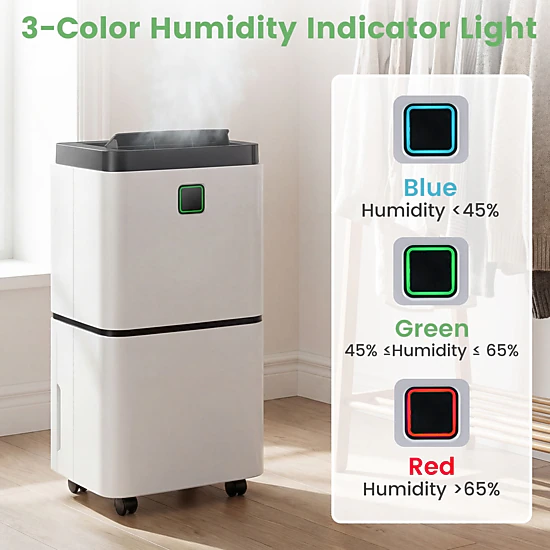 SlickBlue 30 Pint Portable Dehumidifier with Digital Display and 3 Working Modes