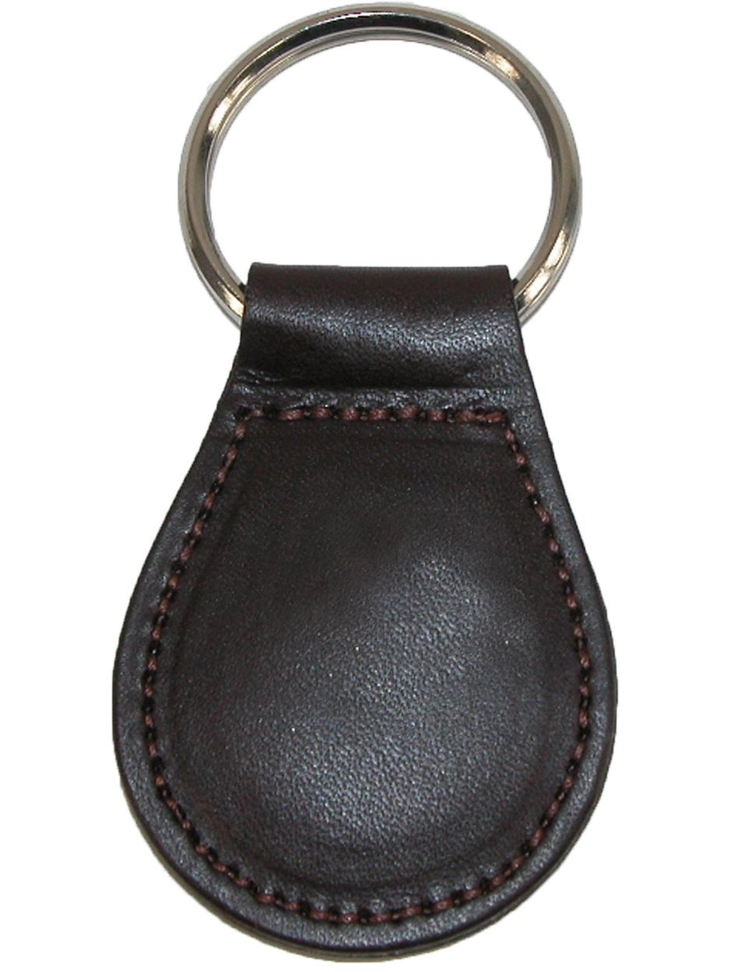 Boston Leather Smooth Leather Tear Drop Key Fob Keychain