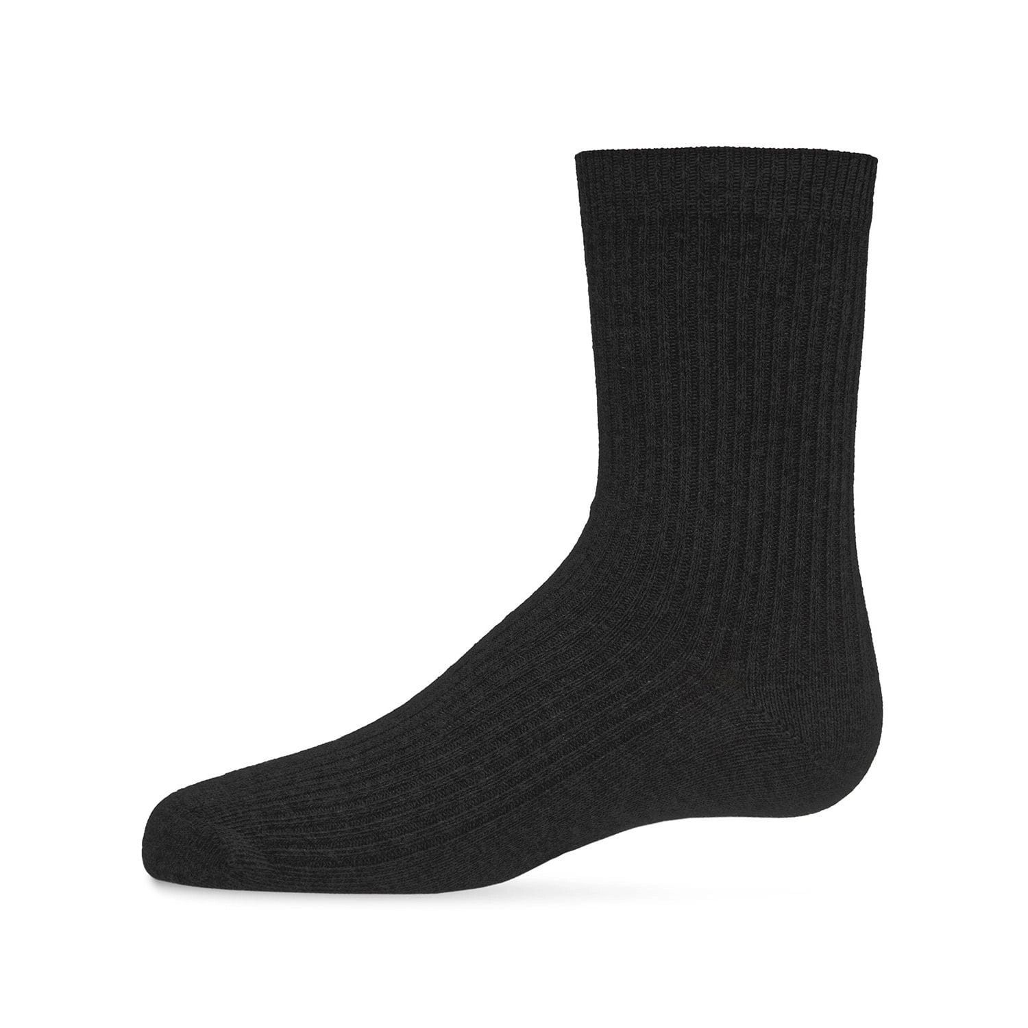 Memoi Kids Girls Ribbed Cotton Rich Crew Socks