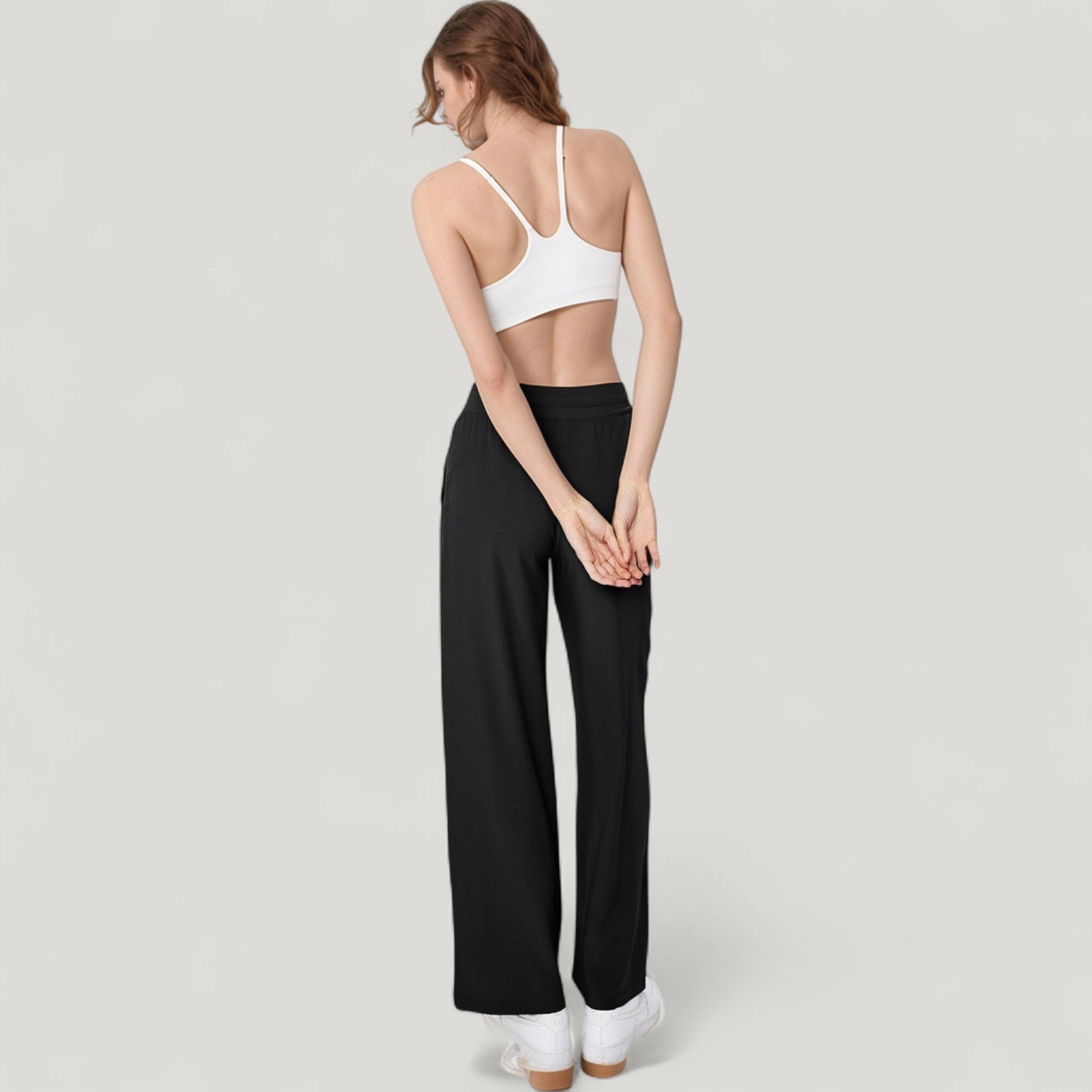 Anna-Kaci Women's High-Waist Wide-Leg Pants with Drawstring Waist and Front Pockets