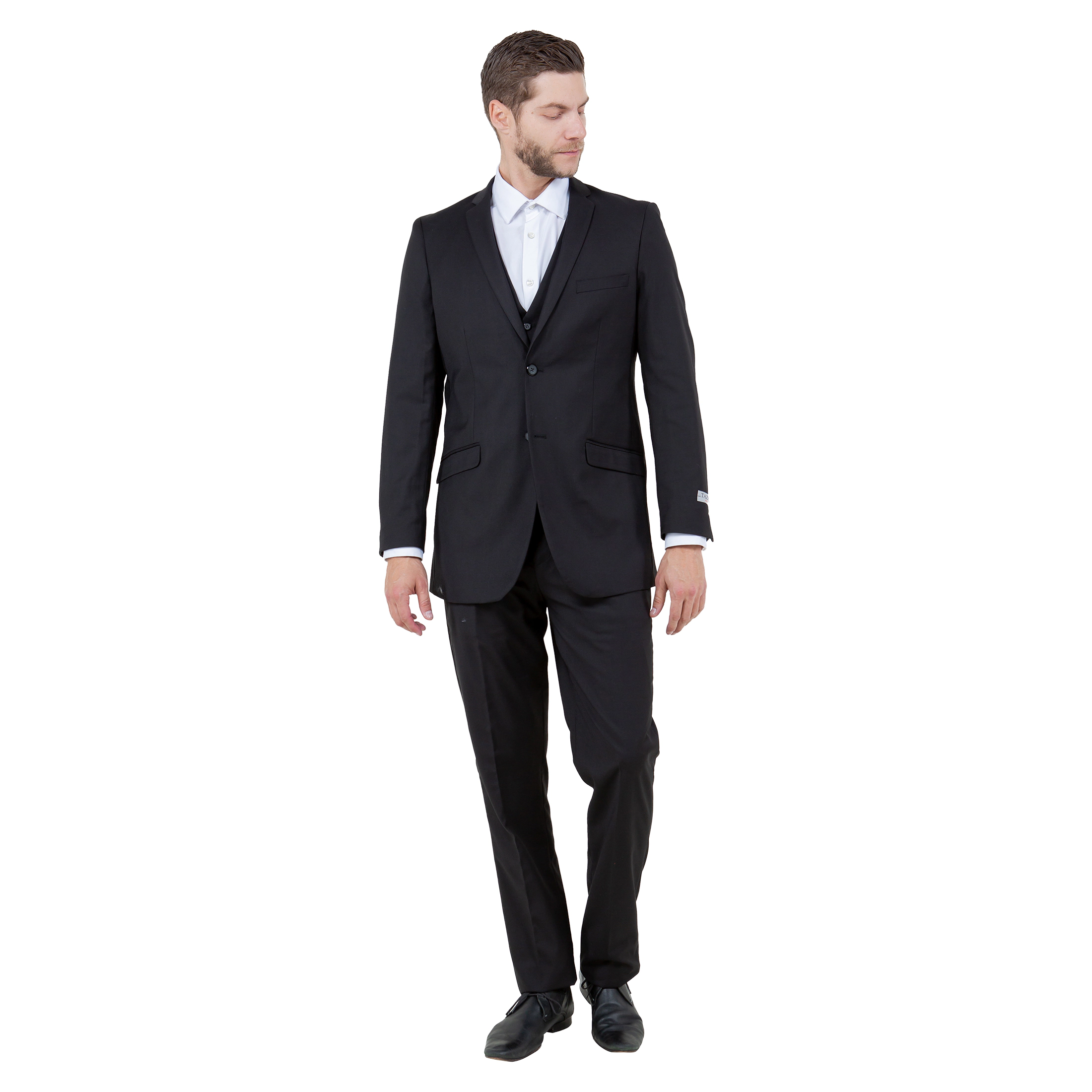 Tazzio Men’s Slim Fit Vested Solid Suit Set