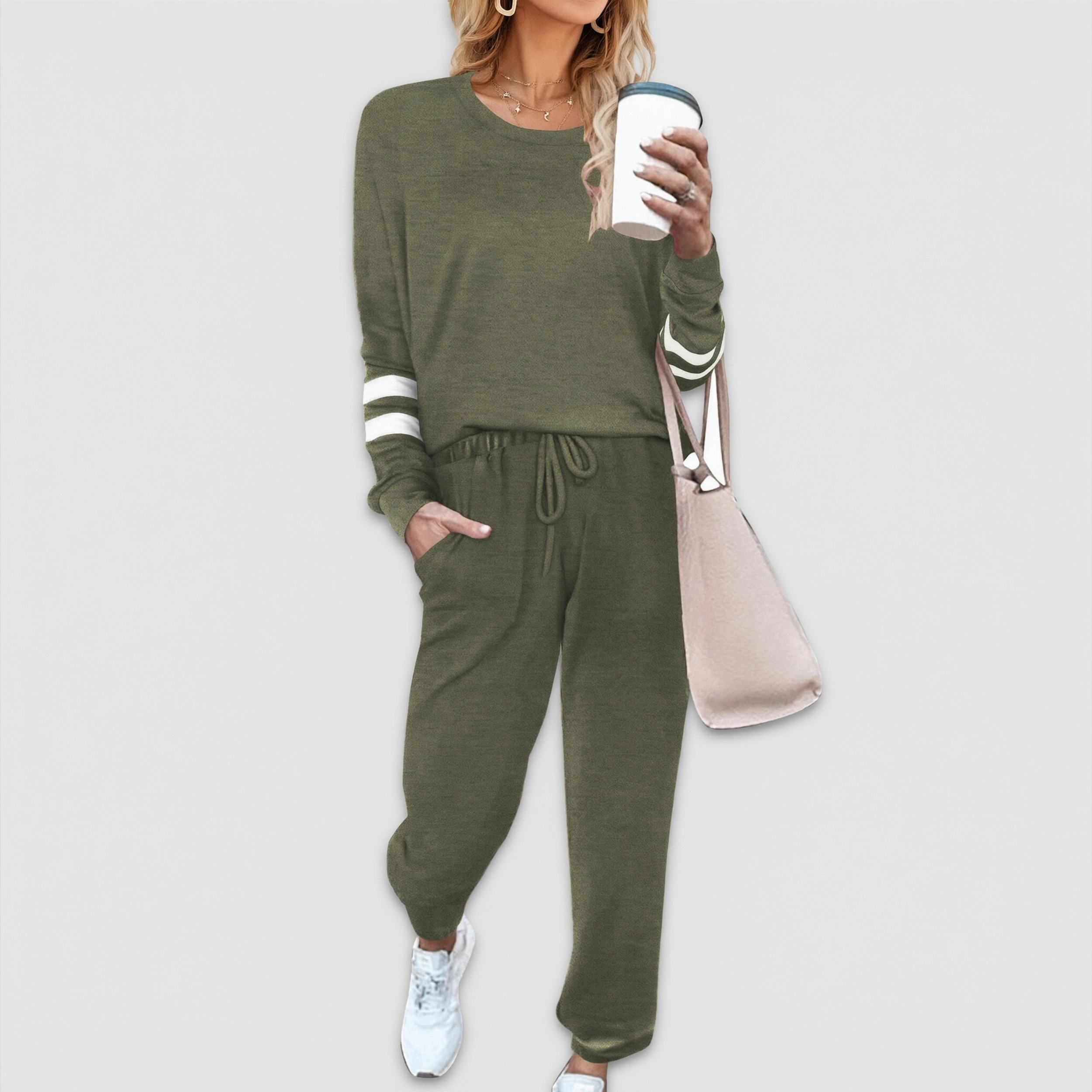 Ekouaer Sweatsuits Womens Loungewear Set Tracksuit Long Sleeve Pajamas Two Piece Outfits