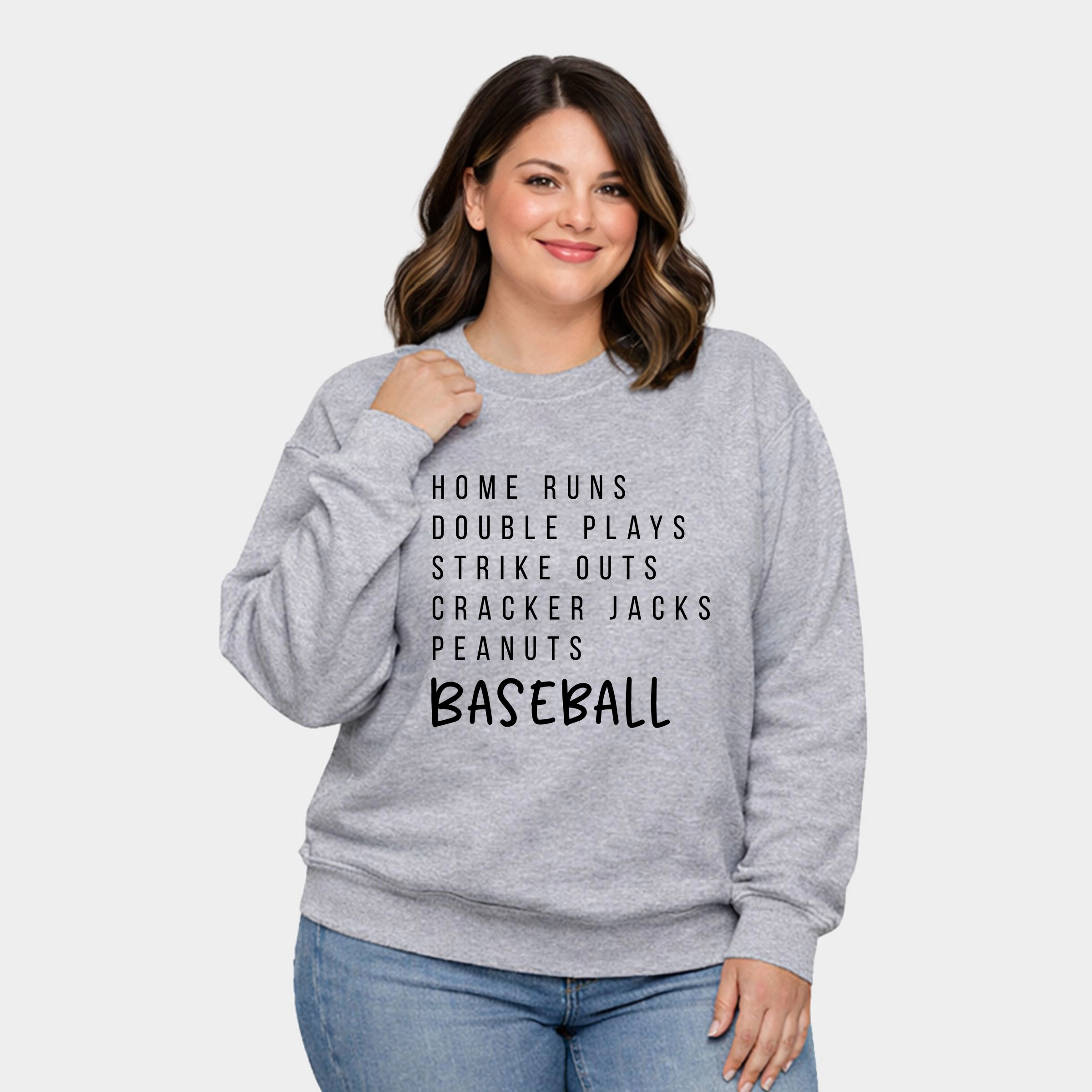 Simply Sage Market - Baseball Words  Women's Plus Sized Graphic Sweatshirt