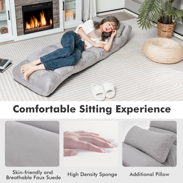 Hivvago Folding Lazy Sofa Couch With Pillow