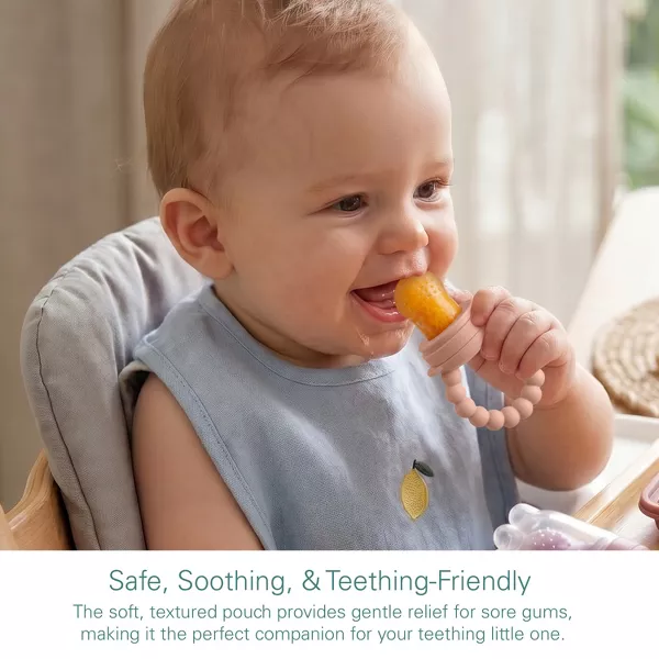Sperric Silicone Baby Fruit Feeders Set of 2 with Freezer Tray, Extra Pouches & Travel Lids for Safe Batch Prep