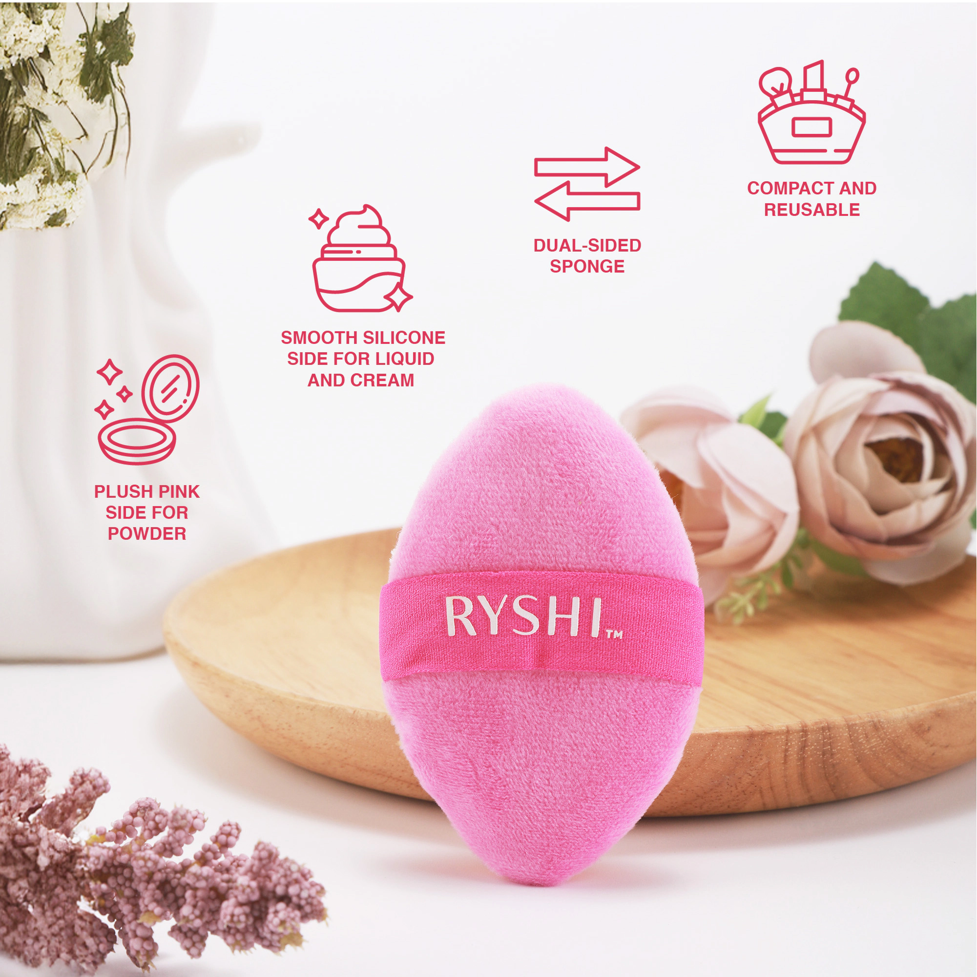 Pursonic Unisex Dual-Sided Makeup Sponge – Reversible Beauty Blender for Applying & Blending
