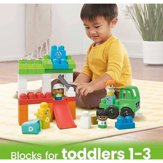 MEGA BLOKS Fisher-Price Ocean Time Green Town 70-Piece Eco Play Set