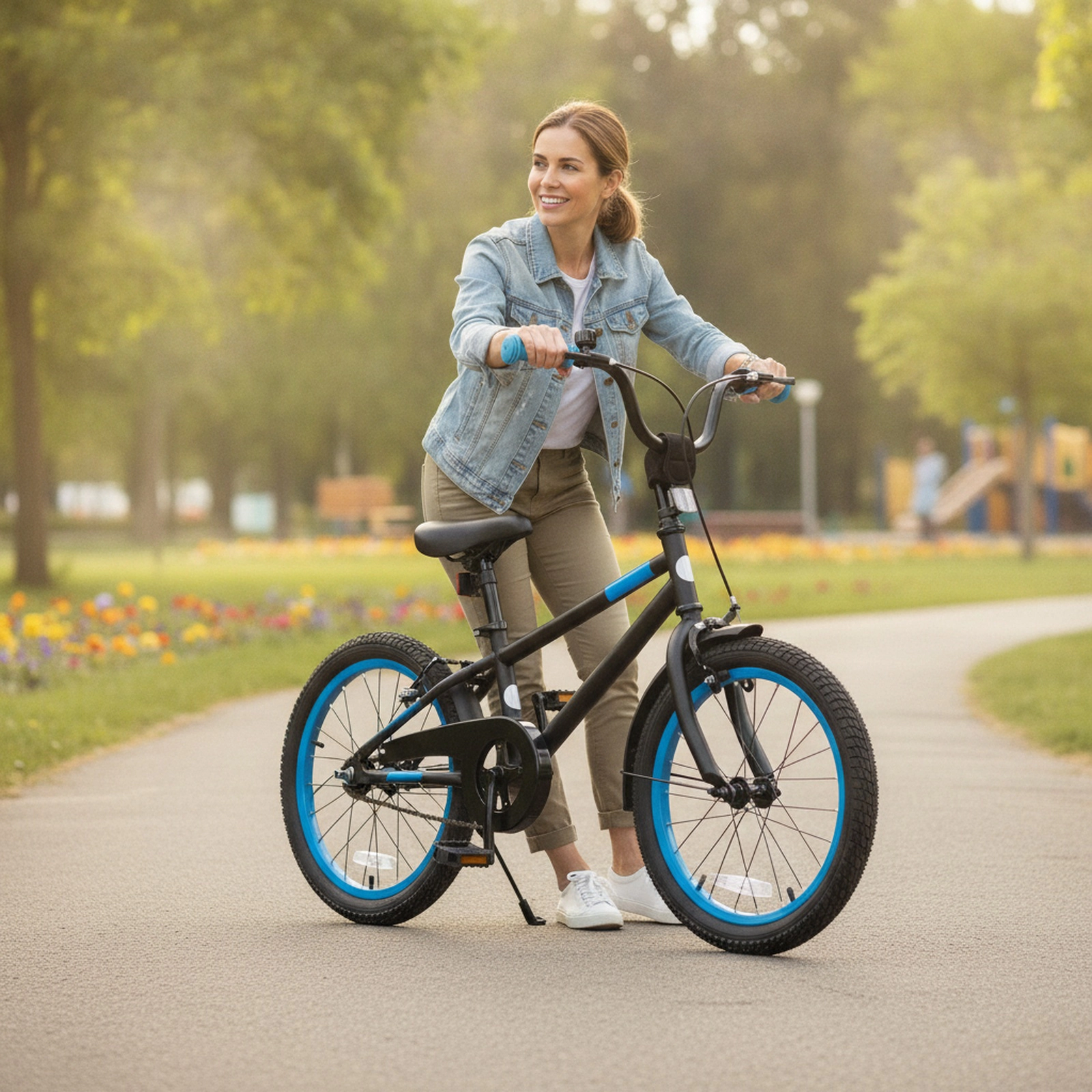 16-in Boys Bike 145-lb Seat Capacity Heavy-Duty High Carbon Steel Frame Removable Training Wheels Dual Brakes Ages 4-7