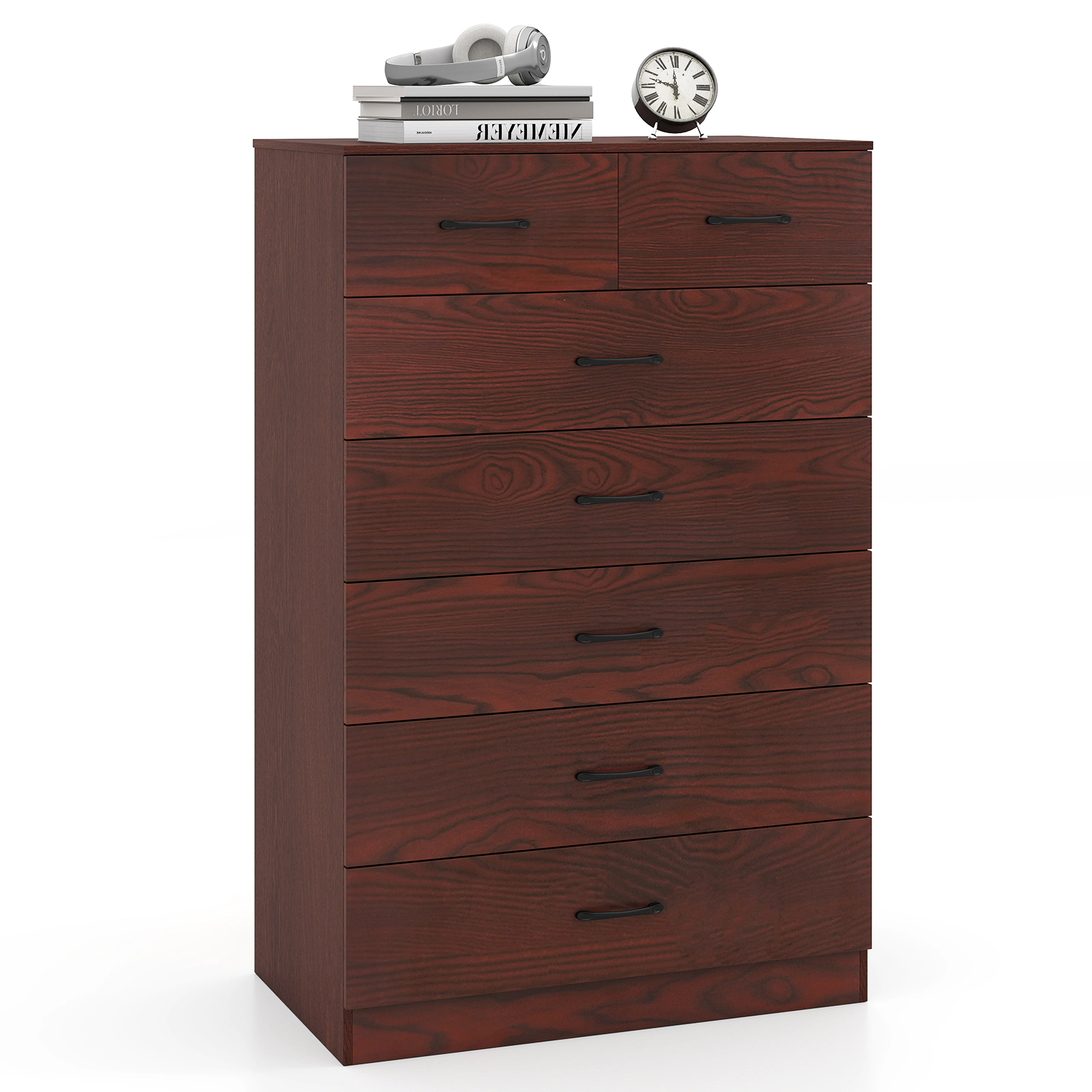 Glintex 48-Inch Tall 7-Drawer Chest with Metal Handles and Anti-Tip Kits