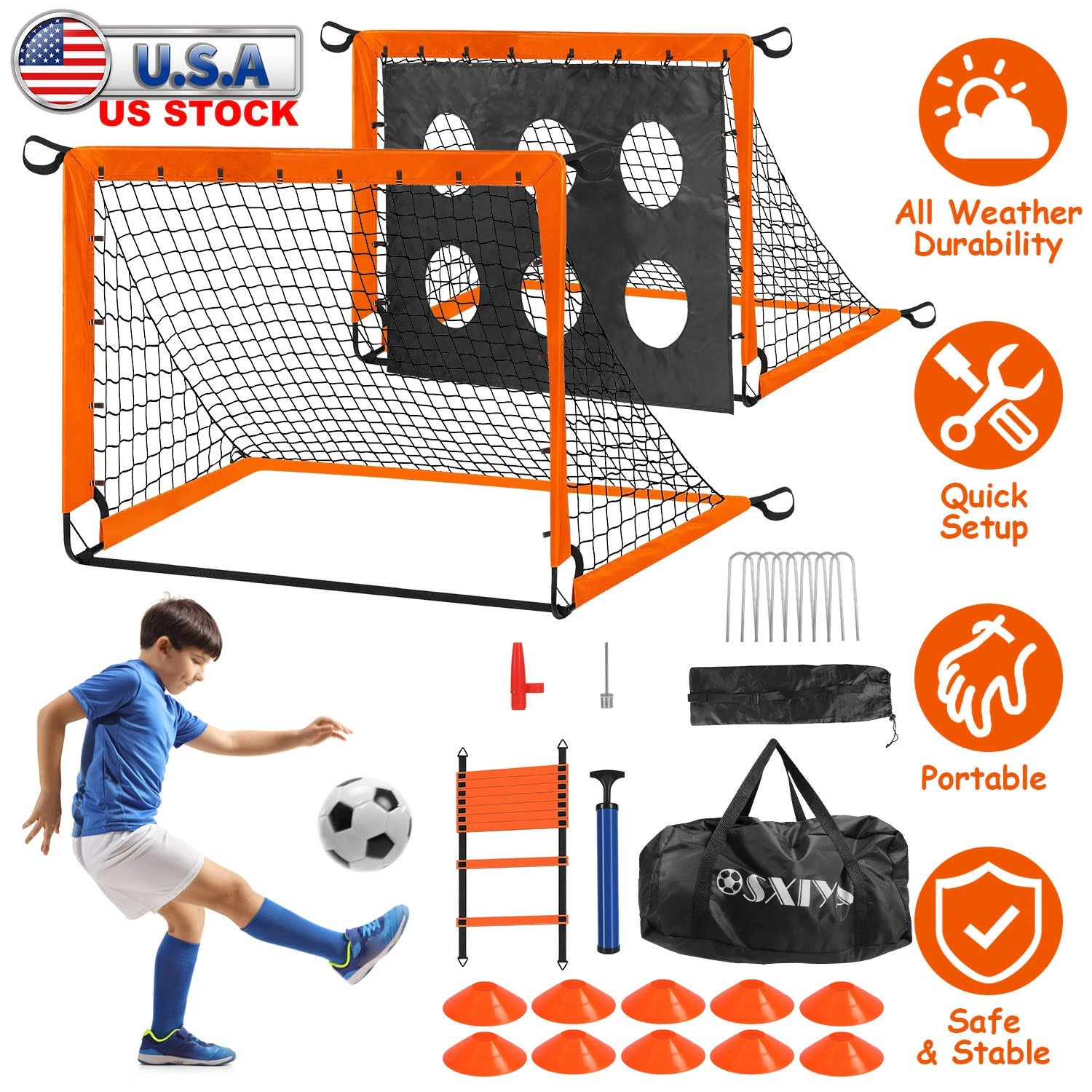 GBruno Soccer Goals Training Set With Agility Ladder