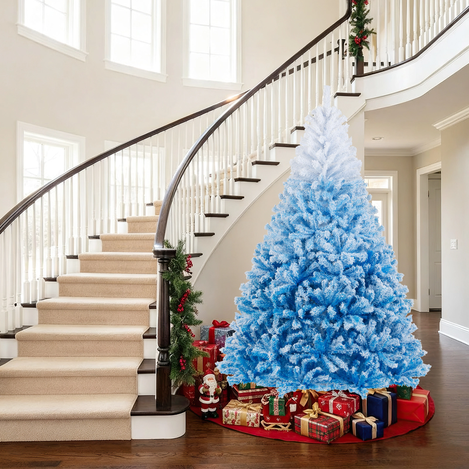 LJG 2025 New Artificial Christmas Tree with 456 Branch Tips and Folding Metal Stand